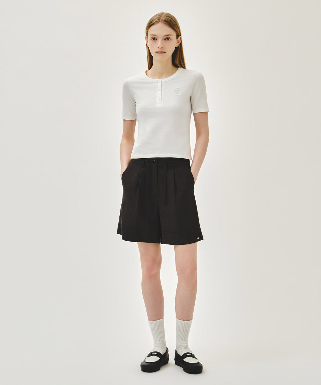 Marithe & Francois Girbaud - Stripe Henley Neck Tee (White) product image 5 | TRAB K-Fashion Australia