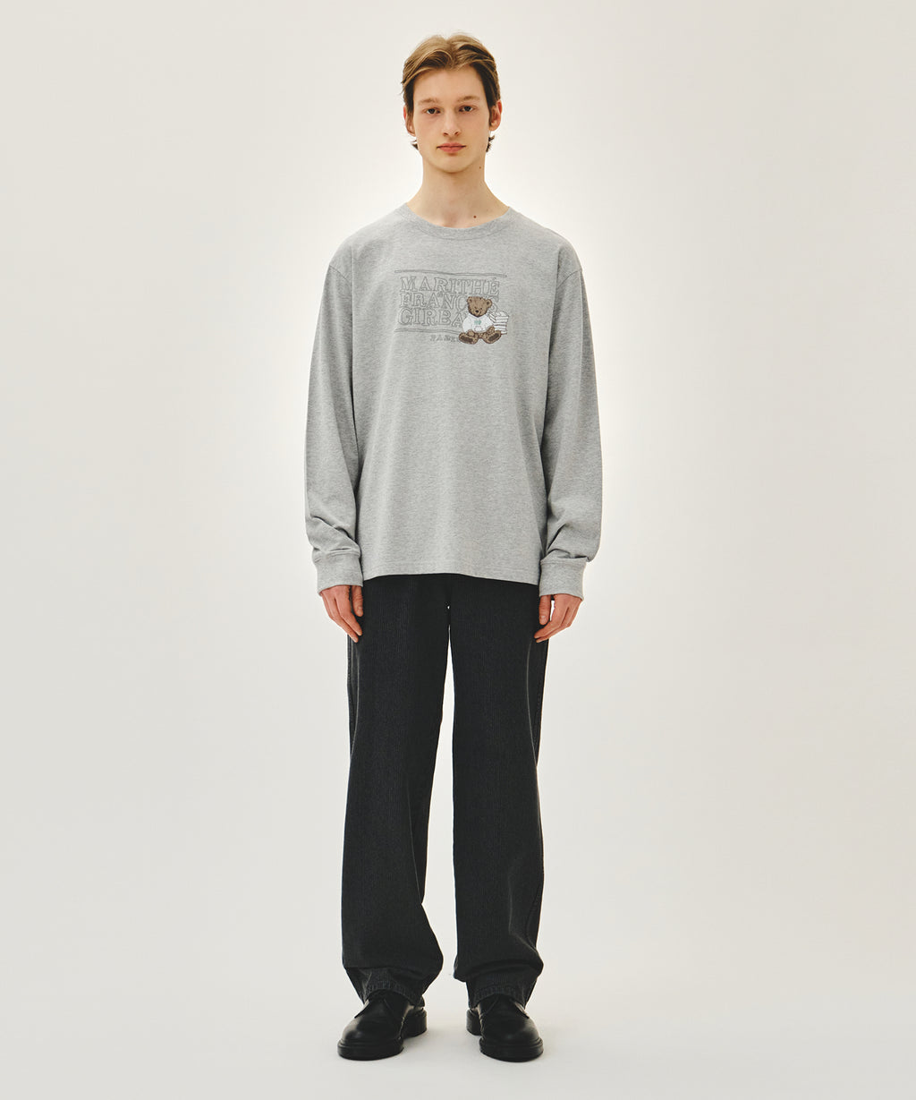 Marithe & Francois Girbaud - Doodle Classic Logo Long Sleeve Tee (Heather Gray) product image 4 | TRAB K-Fashion Australia