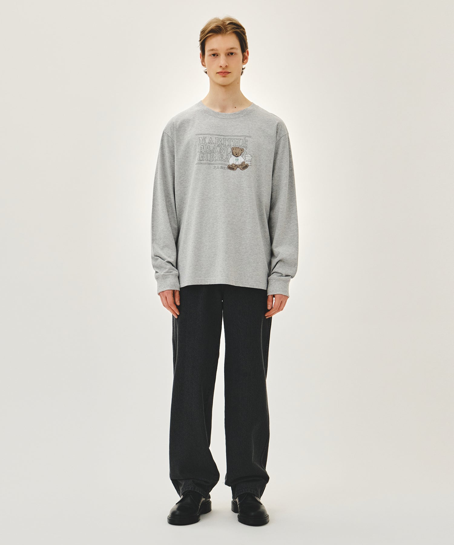Marithe & Francois Girbaud - Doodle Classic Logo Long Sleeve Tee (Heather Gray) product image 4 | TRAB K-Fashion Australia