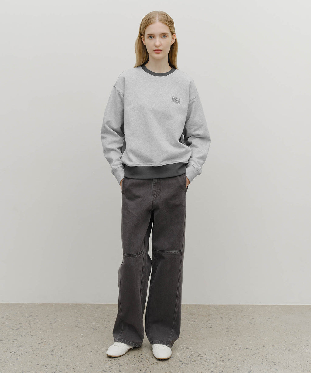 Marithe & Francois Girbaud - Classic Logo Side Color Block Sweatshirt (Heather Gray) product image 5 | TRAB K-Fashion Australia