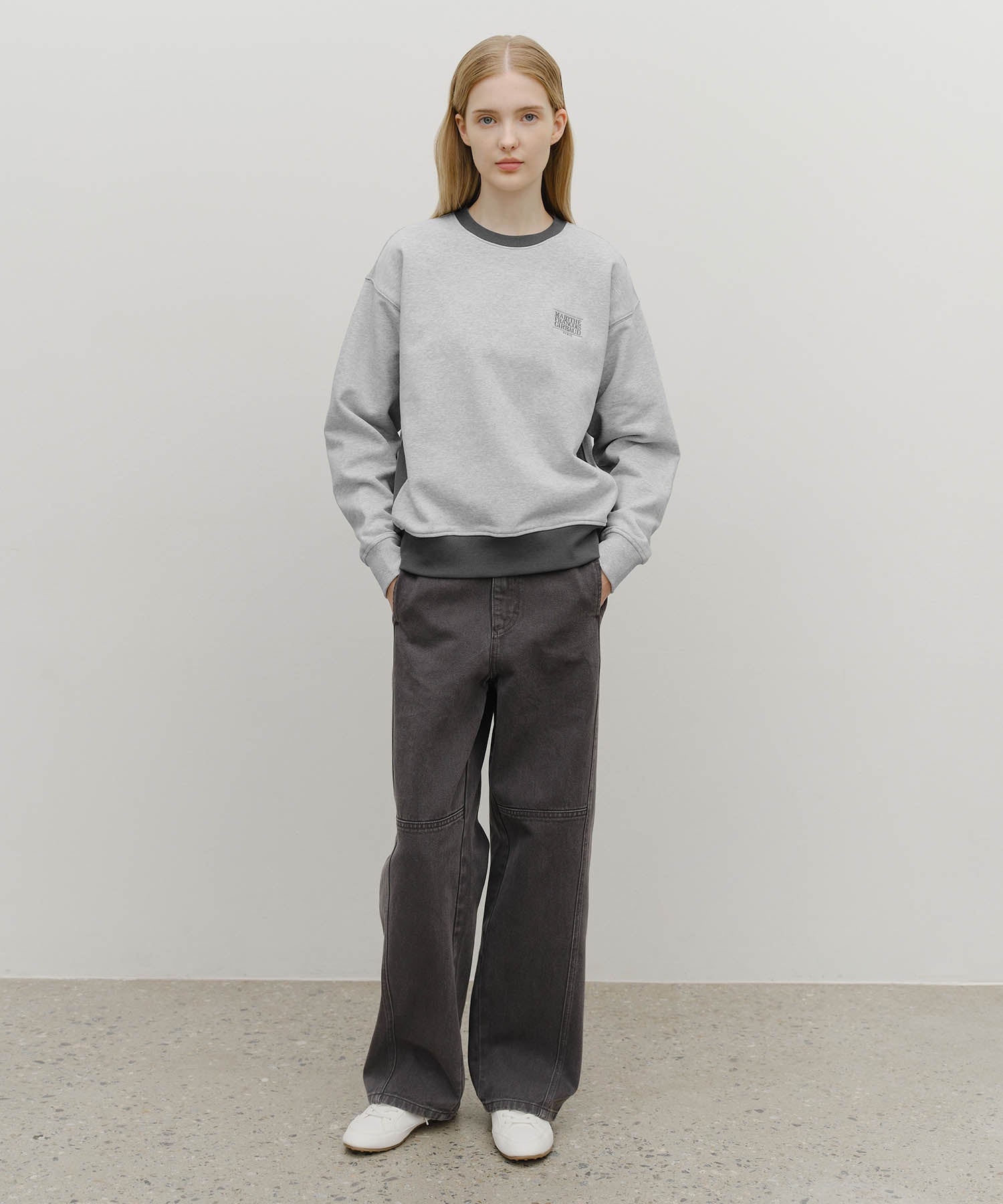 Marithe & Francois Girbaud - Classic Logo Side Color Block Sweatshirt (Heather Gray) product image 5 | TRAB K-Fashion Australia