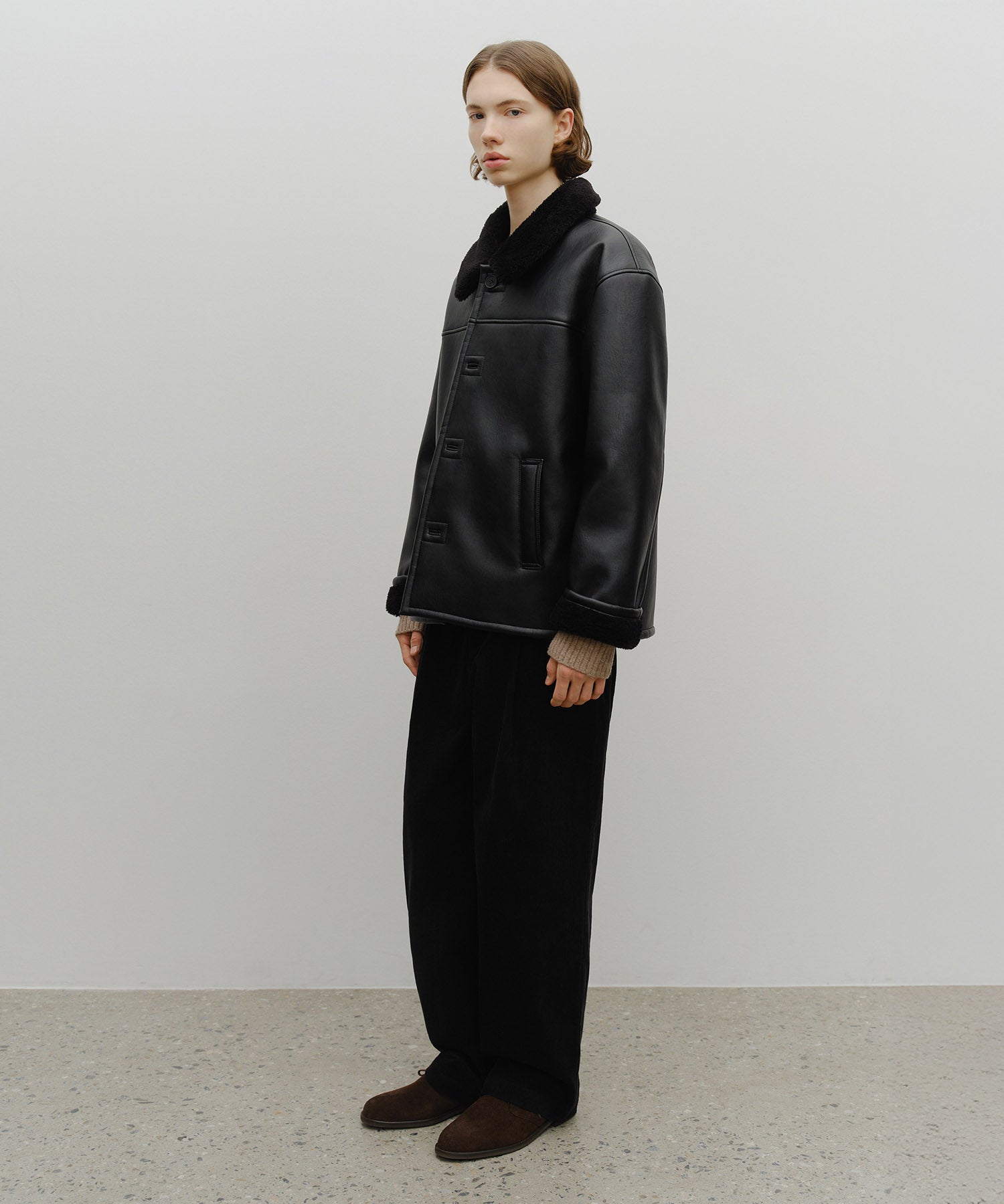 Marithe & Francois Girbaud - Faux Leather Over Fit Mustang Jacket (Black) product image 5 | TRAB K-Fashion Australia