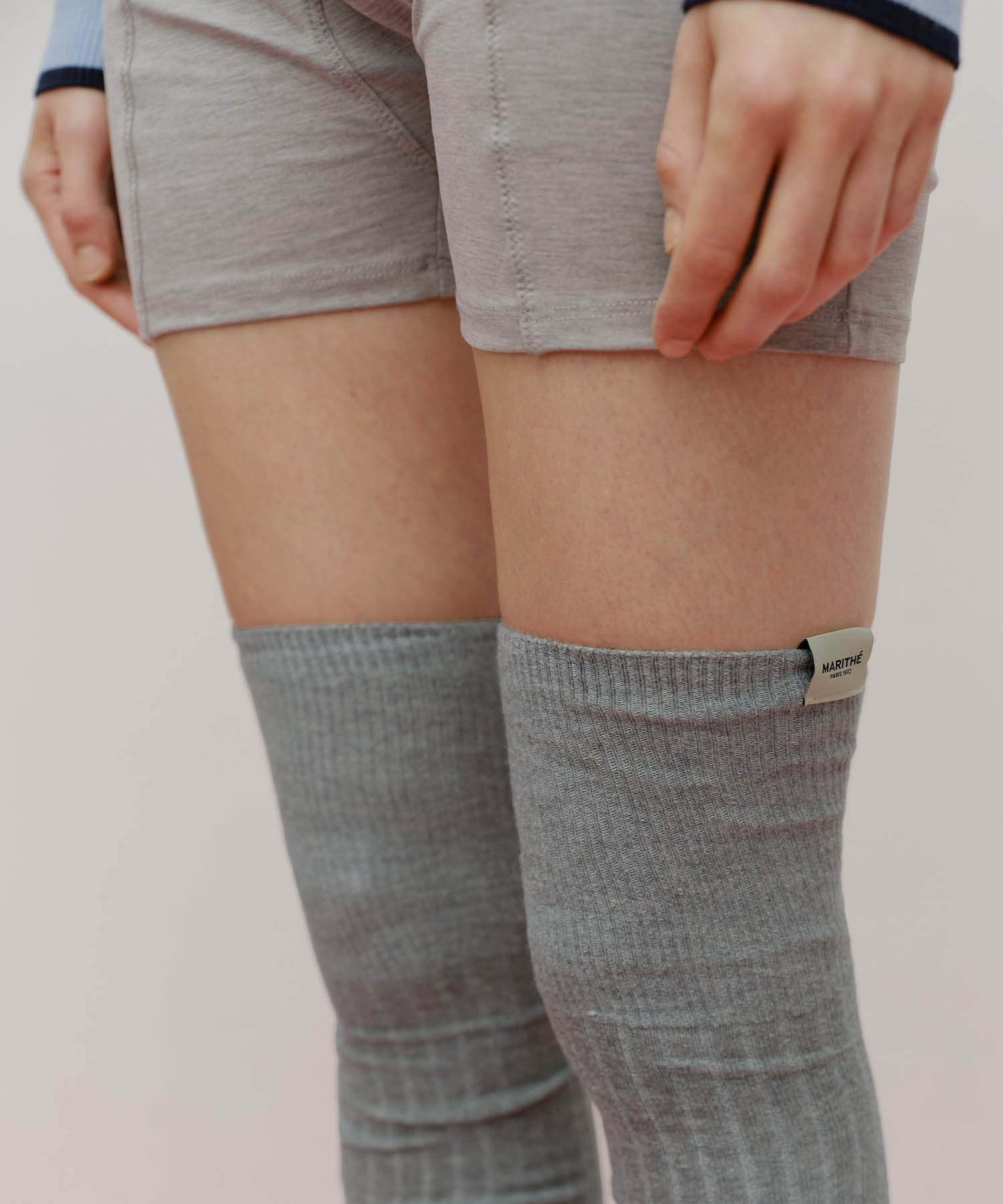 Marithe & Francois Girbaud - Over Knee Long Socks (Light Heather Gray) product image 5 | TRAB K-Fashion Australia