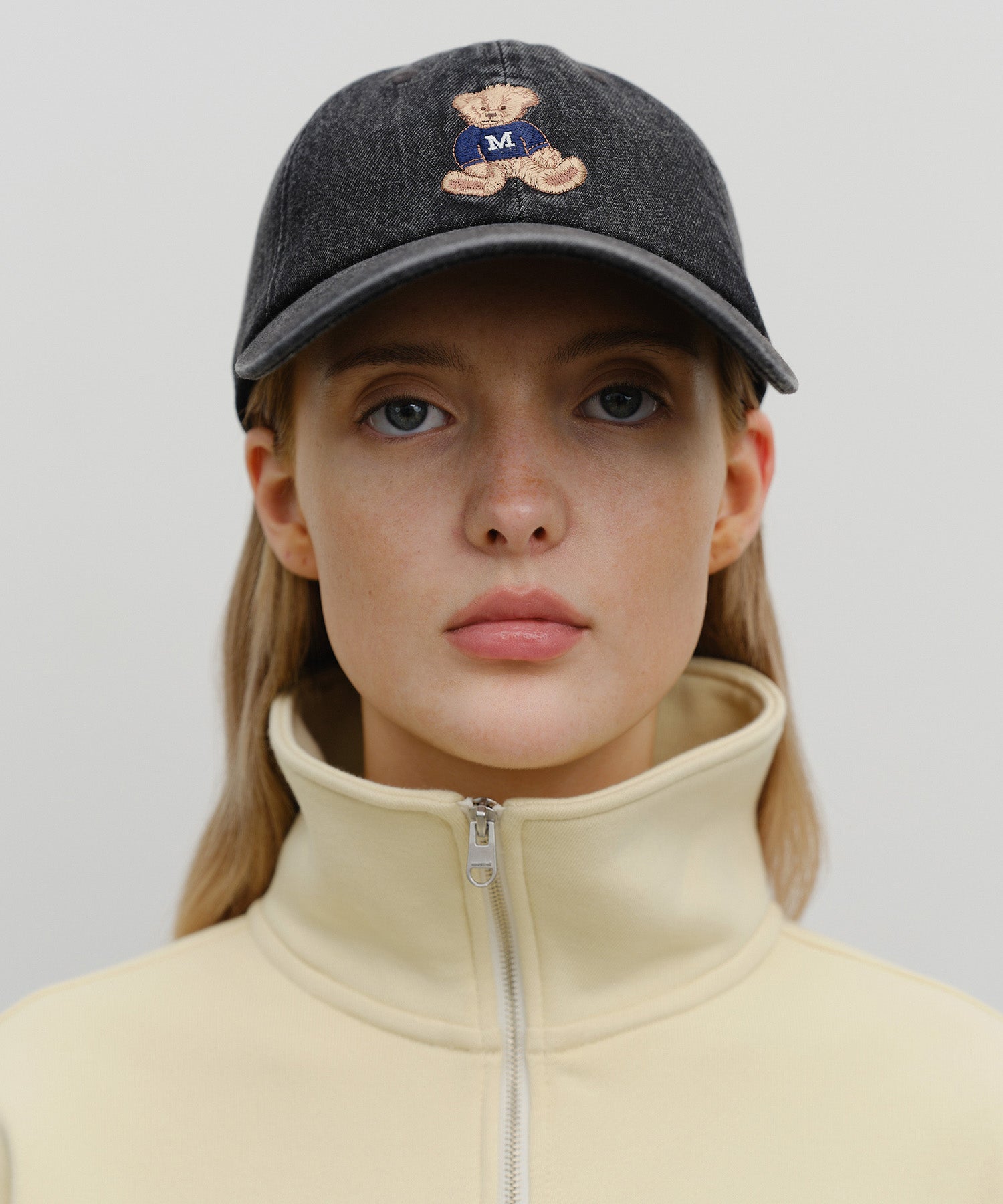 Marithe & Francois Girbaud - Doodle Bear Cap (Washed Black) product image 5 | TRAB K-Fashion Australia