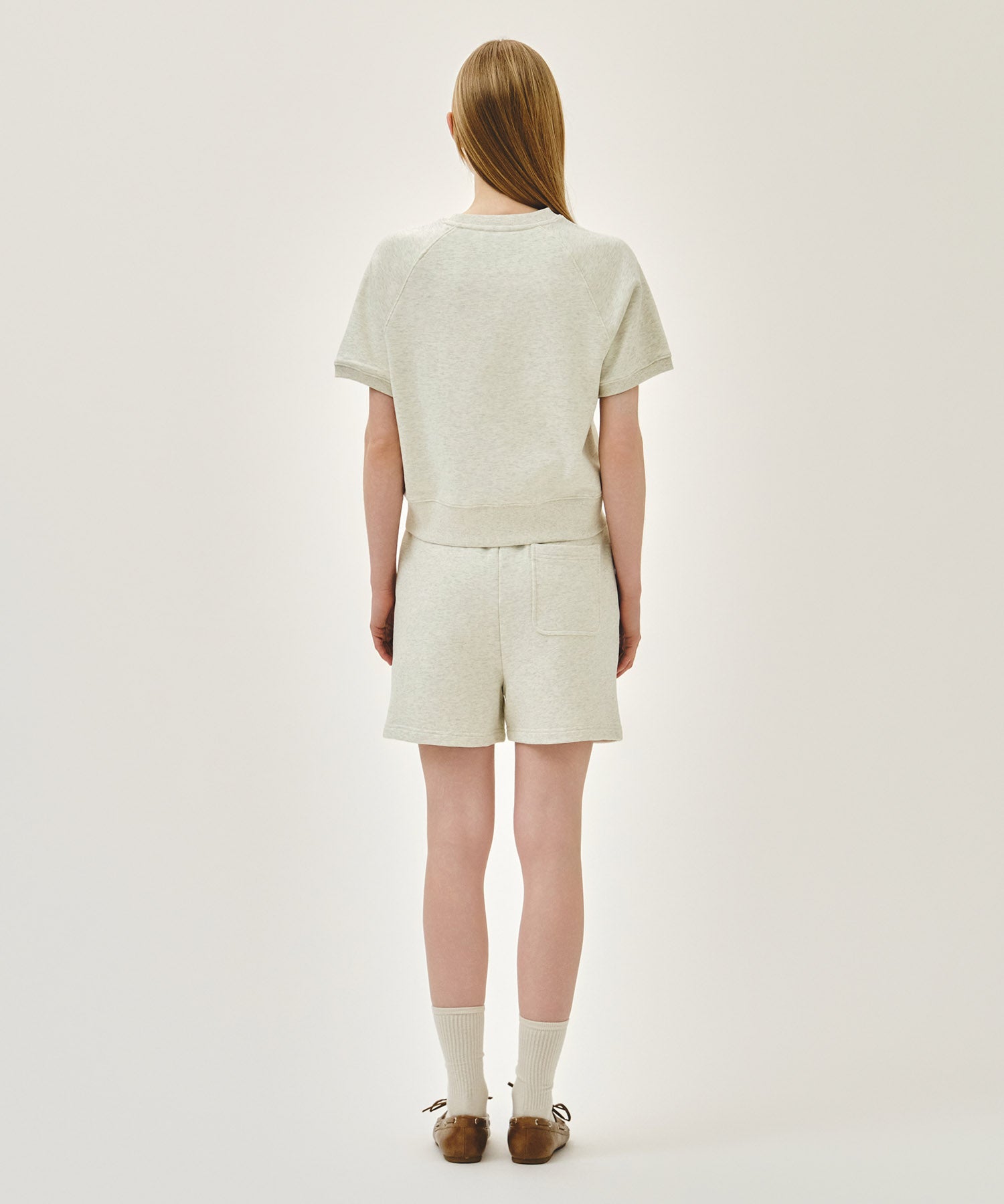 Marithe & Francois Girbaud - Vintage Classic Logo Sweat Shorts (Oatmeal) product image 5 | TRAB K-Fashion Australia