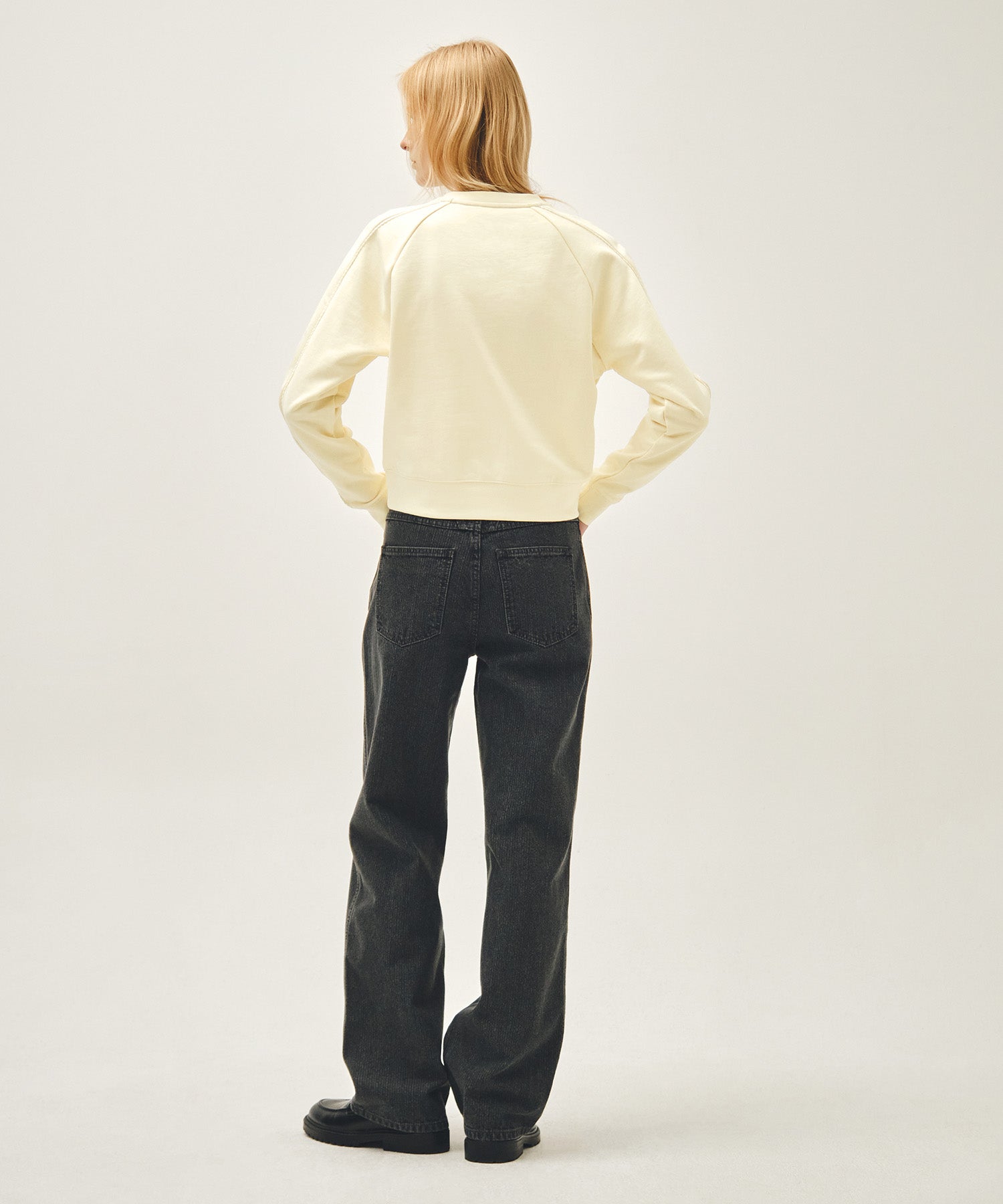 Marithe & Francois Girbaud - High Straight Stripe Denim Pants (Black) product image 5 | TRAB K-Fashion Australia