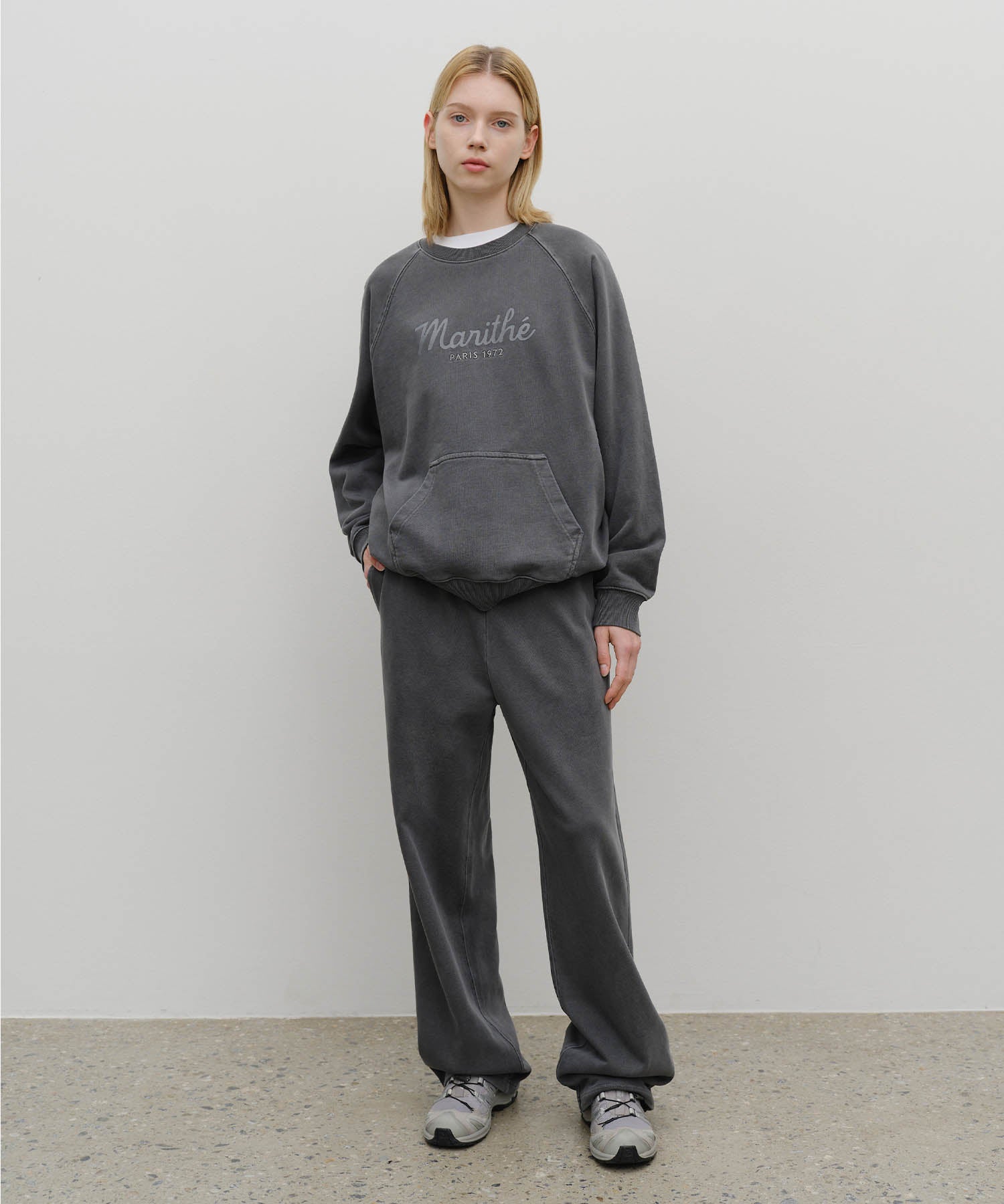 Marithe & Francois Girbaud - Garment Dyed Oversized Sweatshirt (Charcoal) product image 5 | TRAB K-Fashion Australia