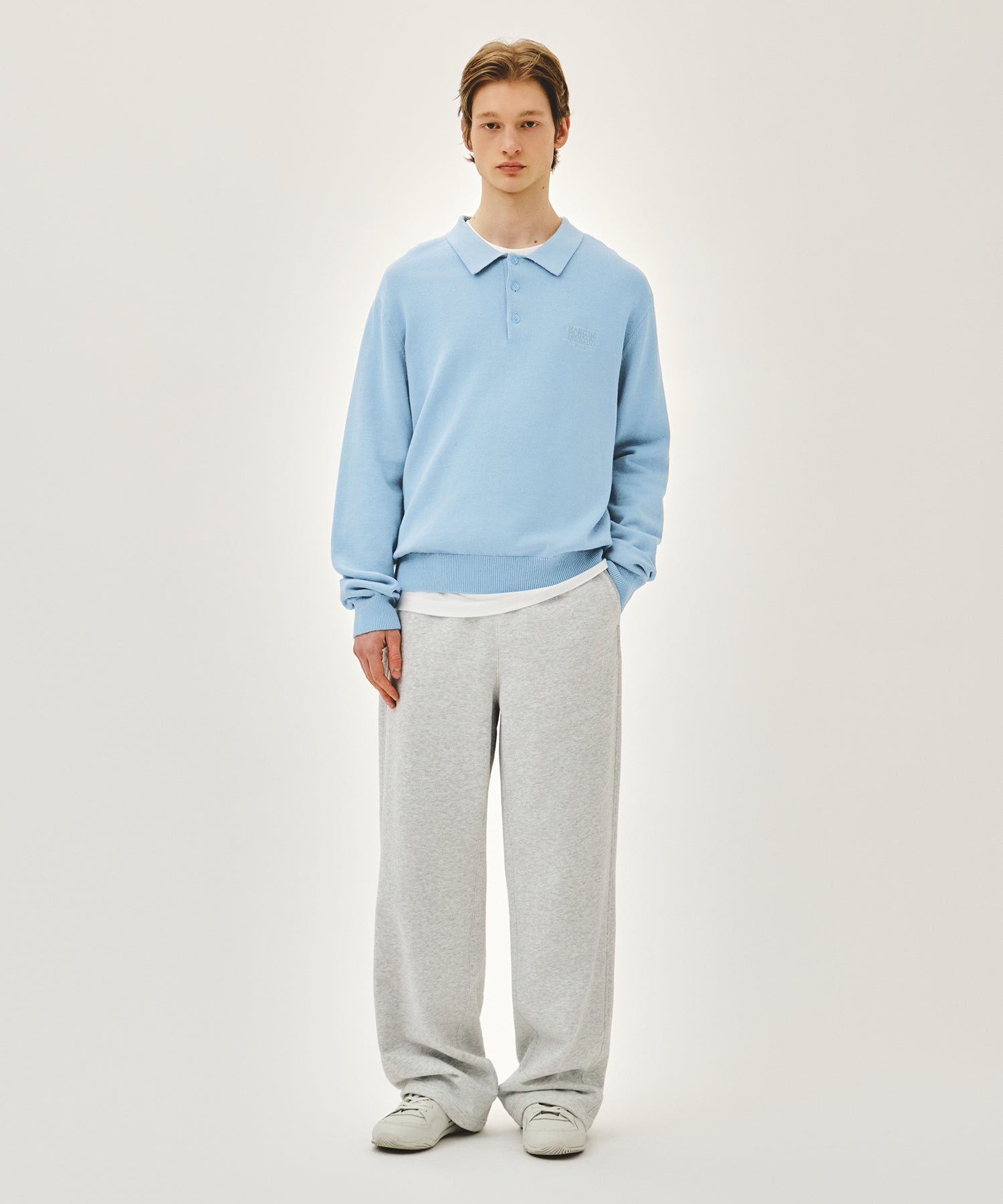 Marithe & Francois Girbaud - Small Classic Logo Collar Knit (Sky Blue) product image 5 | TRAB K-Fashion Australia