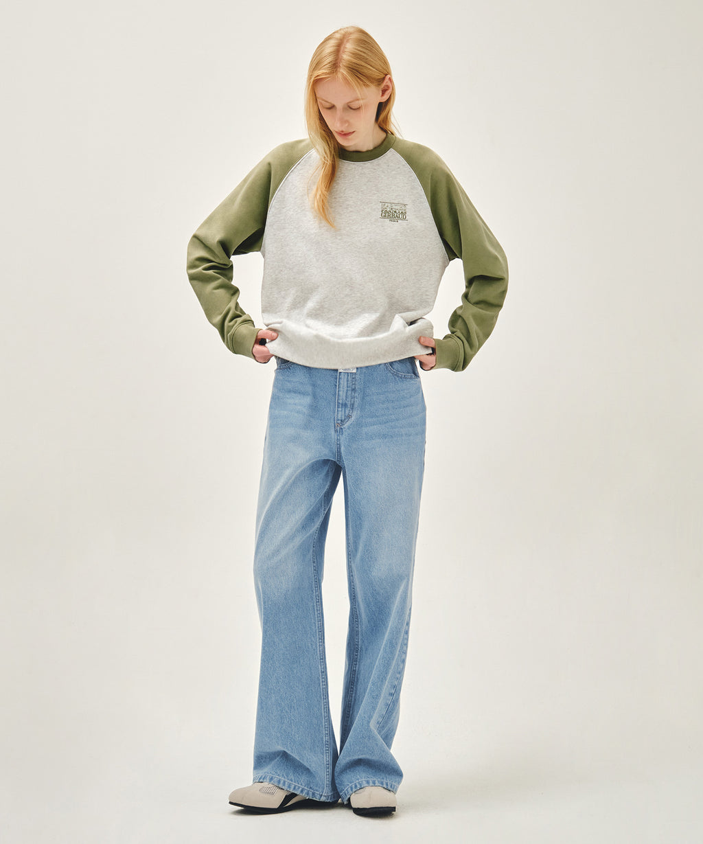 Marithe & Francois Girbaud - Small Classic Logo Color Block Sweatshirt (Khaki) product image 5 | TRAB K-Fashion Australia