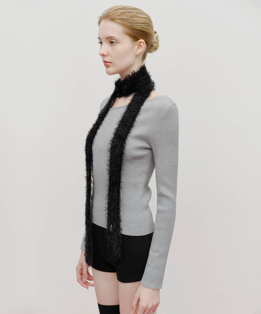 Marithe & Francois Girbaud - Regular Logo Slim Muffler (Black) product image 5 | TRAB K-Fashion Australia