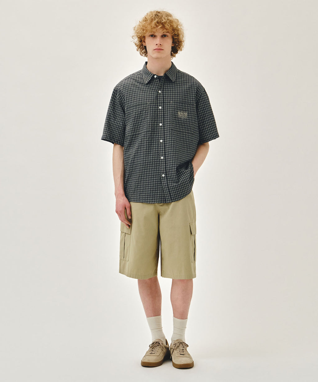 Marithe & Francois Girbaud - Check Half Sleeve Shirt (Dark Navy) product image 5 | TRAB K-Fashion Australia