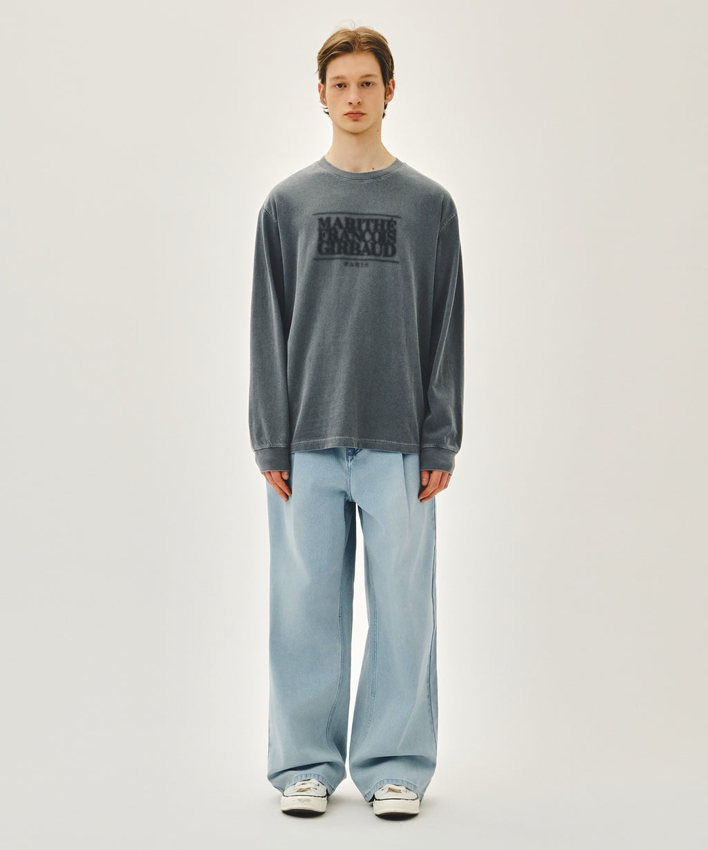 Marithe & Francois Girbaud - Shadow Classic Logo Dyeing Long Sleeve Tee (Charcoal) product image 5 | TRAB K-Fashion Australia