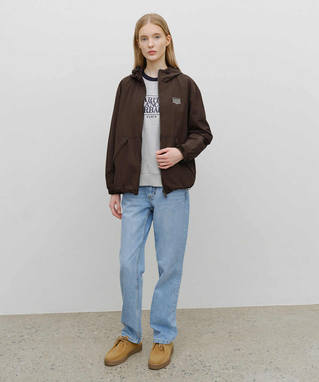 Marithe & Francois Girbaud - Classic Logo Over Fit Hooded Windbreaker (Brown) product image 5 | TRAB K-Fashion Australia