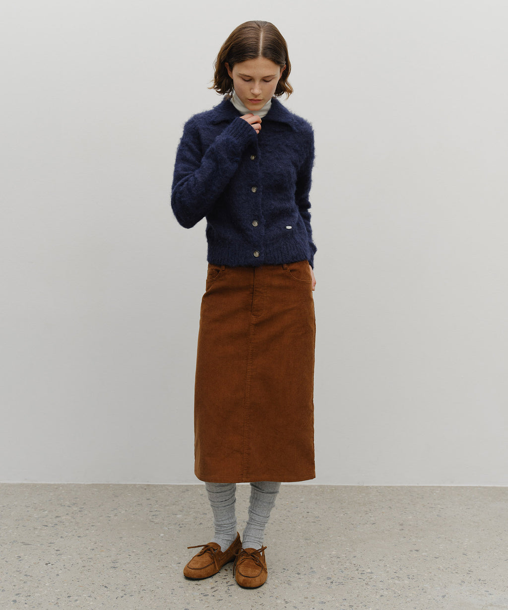 Marithe & Francois Girbaud - Hairy Collar Cardigan (Navy) product image 5 | TRAB K-Fashion Australia