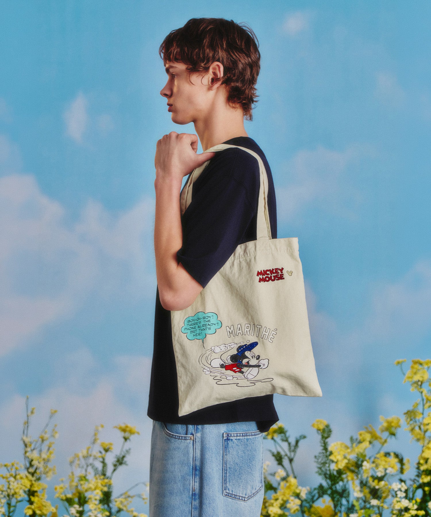 Marithe & Francois Girbaud - Mickey_comic Eco Bag (Ivory) product image 5 | TRAB K-Fashion Australia