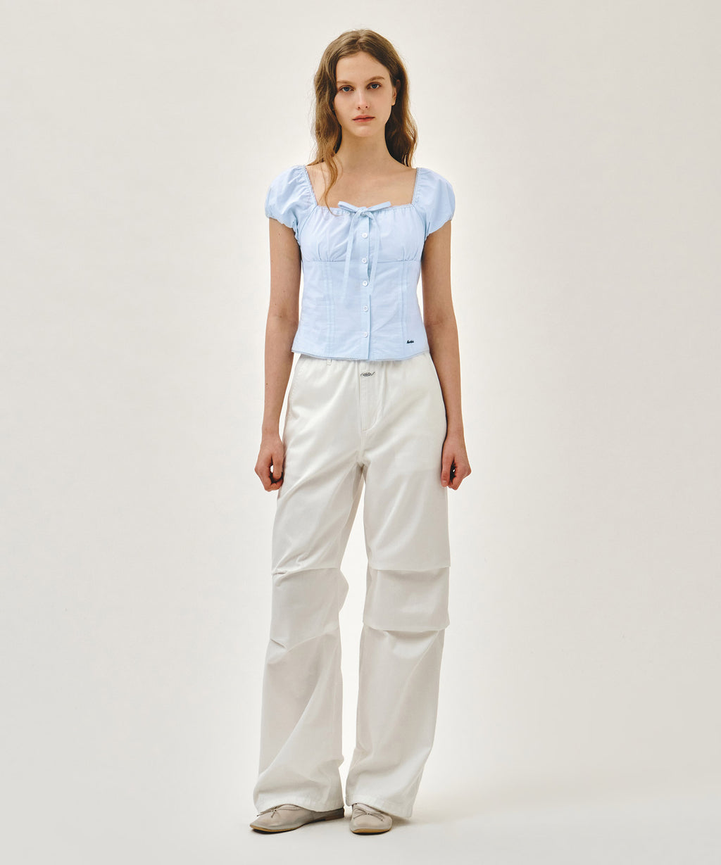 Marithe & Francois Girbaud - Cap Sleeve Ribbon Blouse (Sky Blue) product image 6 | TRAB K-Fashion Australia