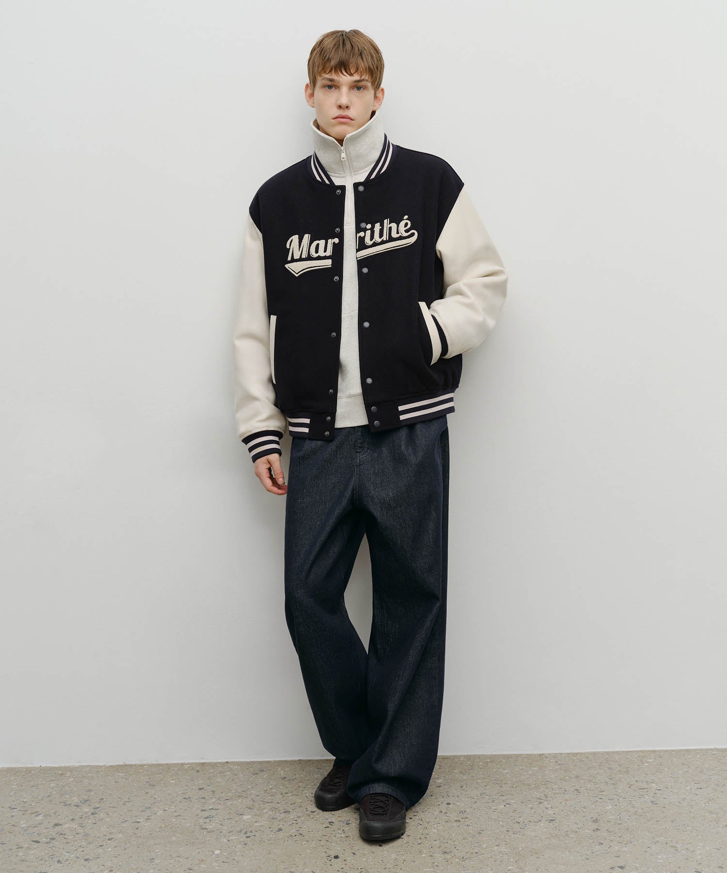 Marithe & Francois Girbaud - Wool Varsity Jacket (Dark Navy) product image 5 | TRAB K-Fashion Australia