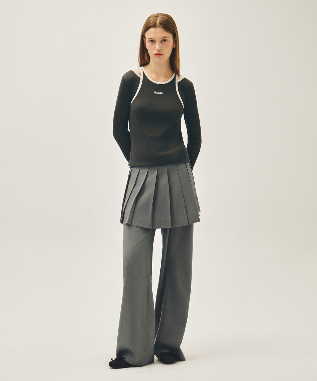 Marithe & Francois Girbaud - Sleeveless Layered Long Sleeve Tee (Charcoal) product image 5 | TRAB K-Fashion Australia