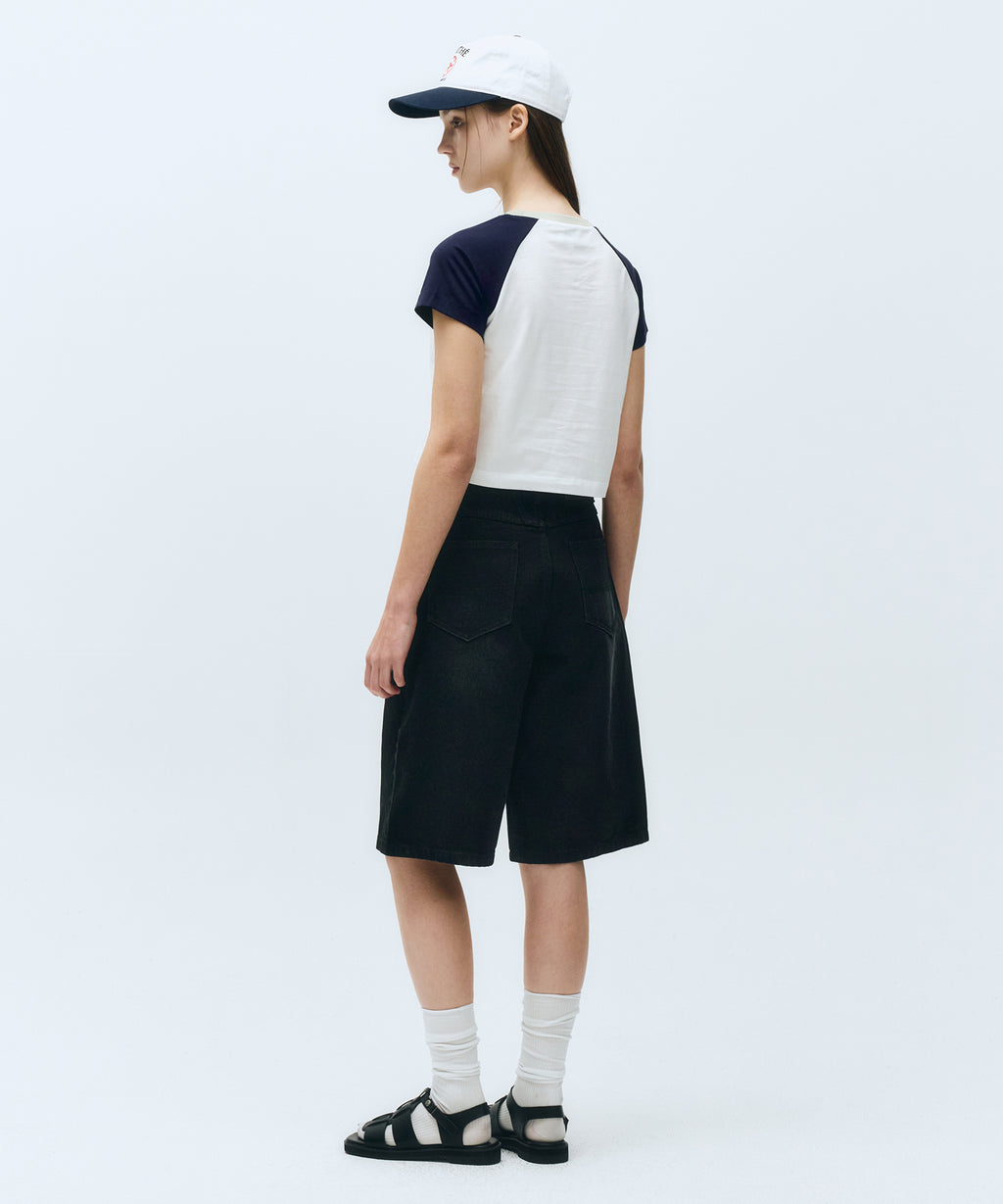 Marithe & Francois Girbaud - Long Bermuda Denim Pants (Black) product image 5 | TRAB K-Fashion Australia