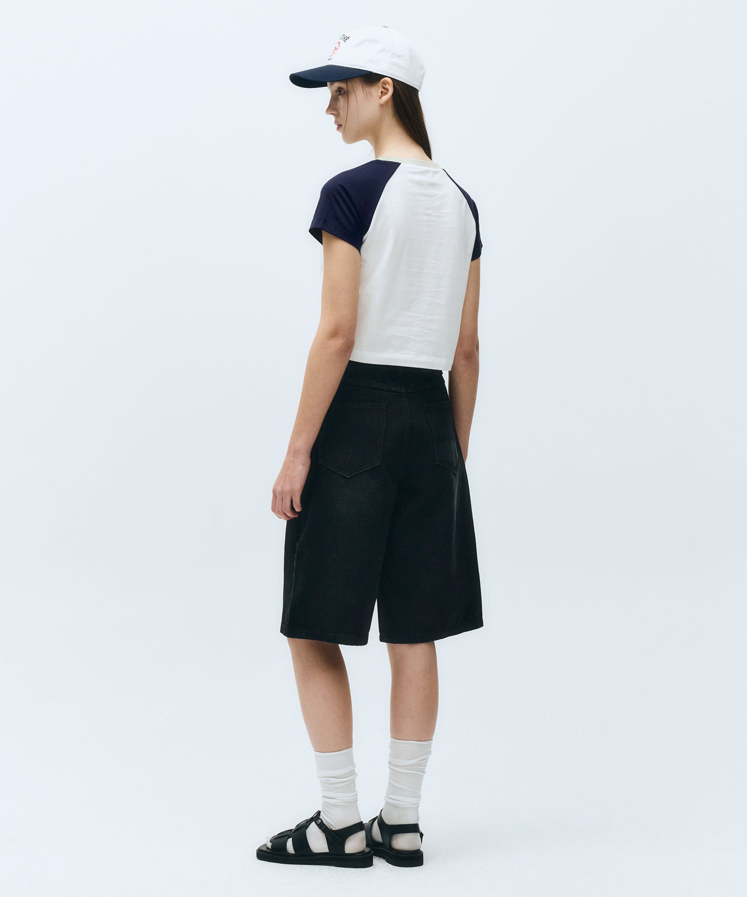 Marithe & Francois Girbaud - Long Bermuda Denim Pants (Black) product image 5 | TRAB K-Fashion Australia