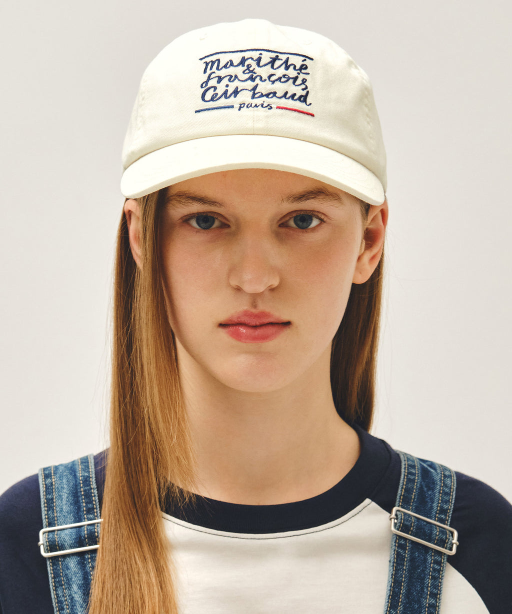 Marithe & Francois Girbaud - Drawing Classic Logo Flat Brim Cap (Ivory) product image 5 | TRAB K-Fashion Australia