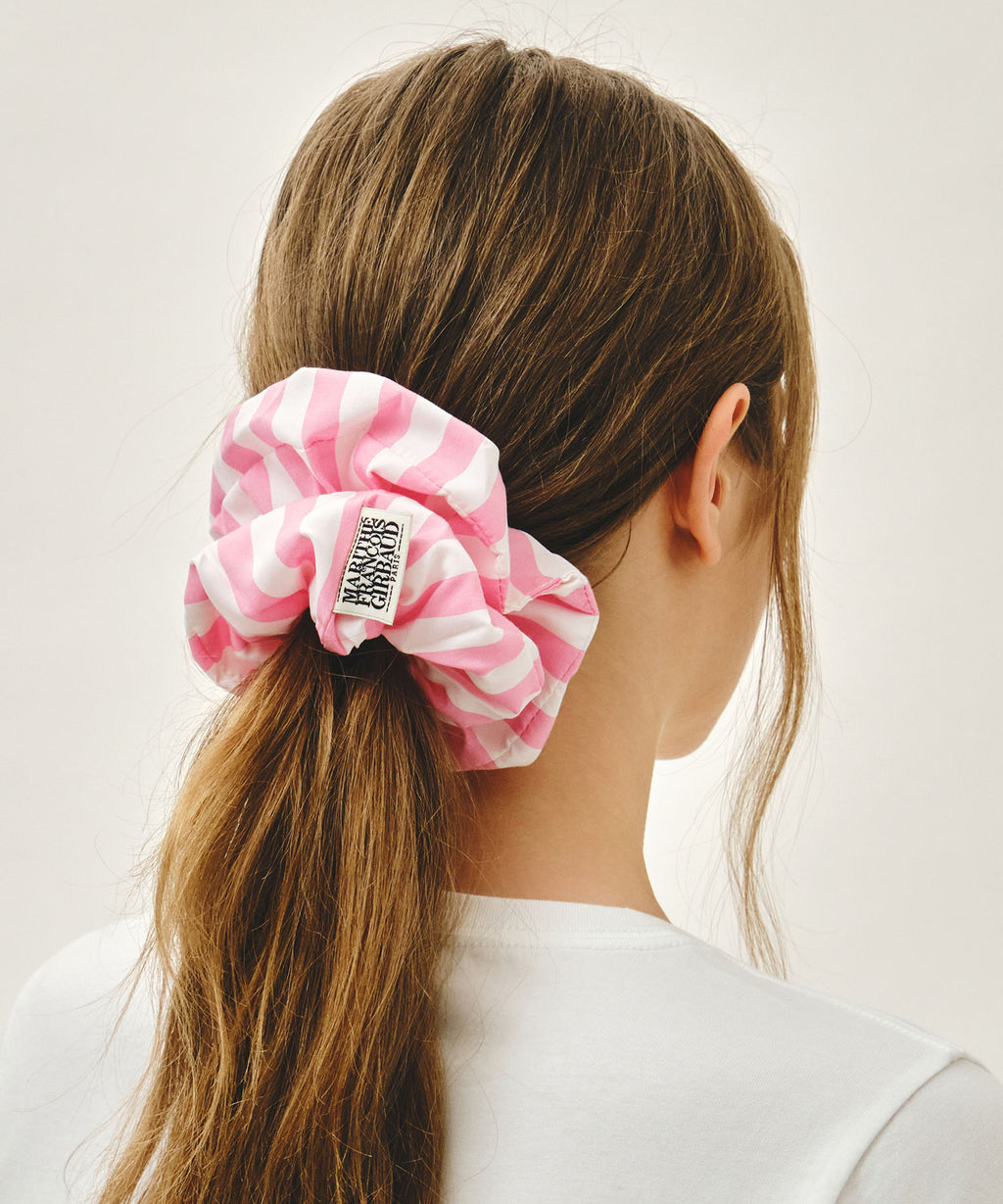 Marithe & Francois Girbaud - Classic Logo Stripe Hair Scrunchie (Pink) product image 5 | TRAB K-Fashion Australia