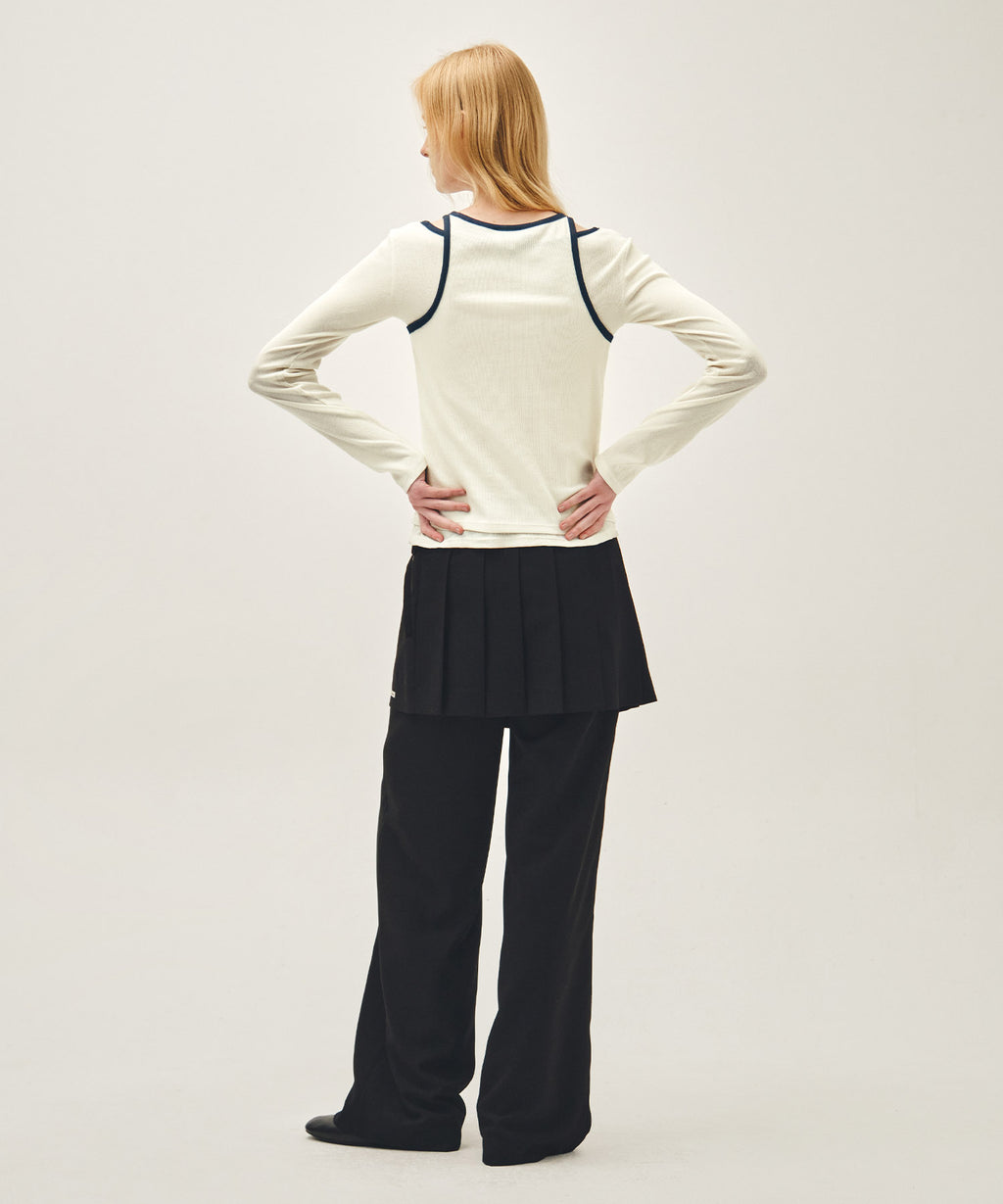 Marithe & Francois Girbaud - Layered Pleats Skirt Pants (Black) product image 5 | TRAB K-Fashion Australia