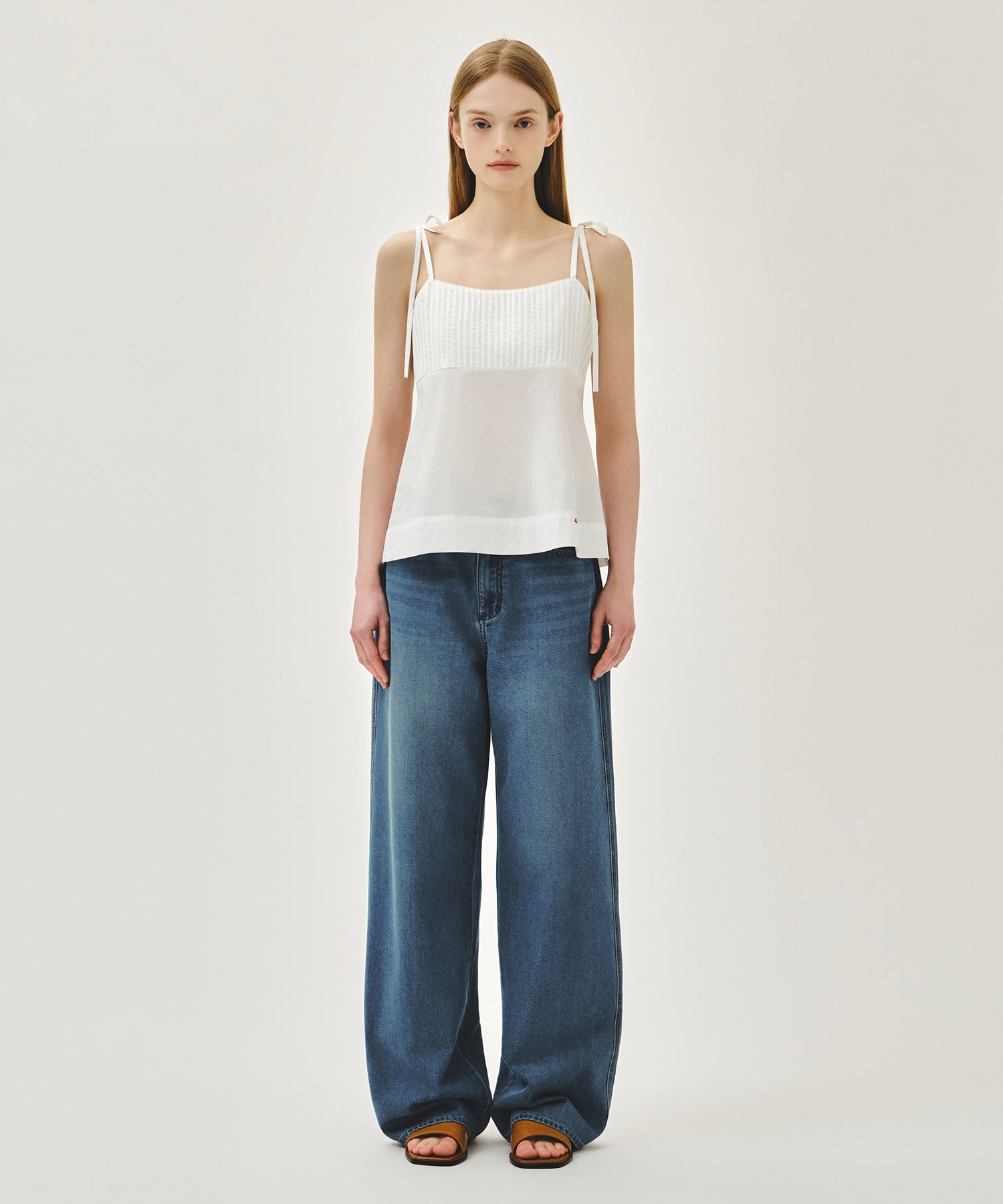 Marithe & Francois Girbaud - Pintuck Camisole Blouse (White) product image 5 | TRAB K-Fashion Australia