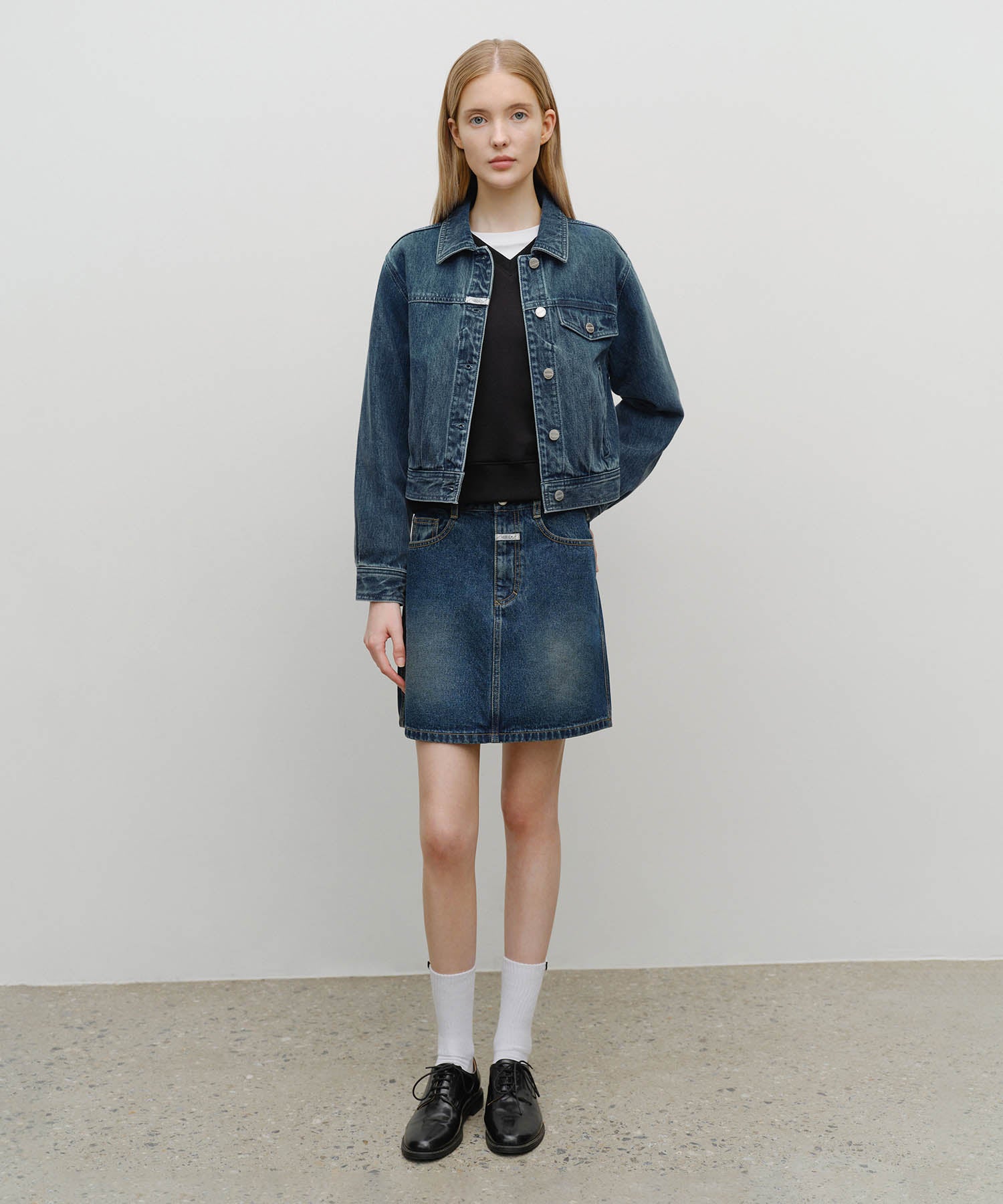 Marithe & Francois Girbaud - Denim Tuck Detail Jacket (Light Blue) product image 5 | TRAB K-Fashion Australia