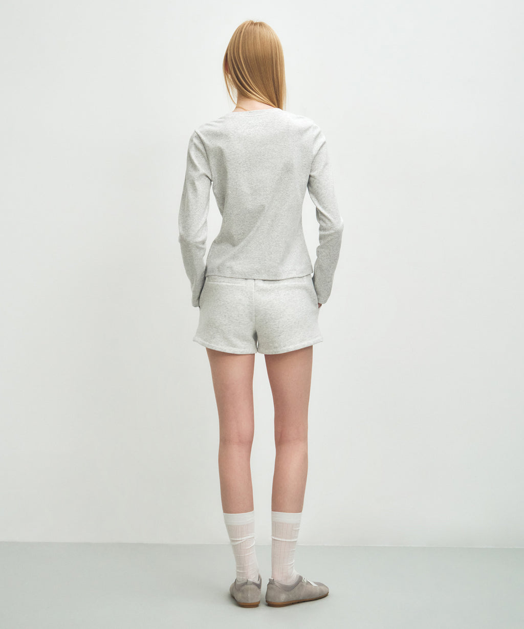 Marithe & Francois Girbaud - Basic Sweat Shorts (Light Heather Gray) product image 5 | TRAB K-Fashion Australia