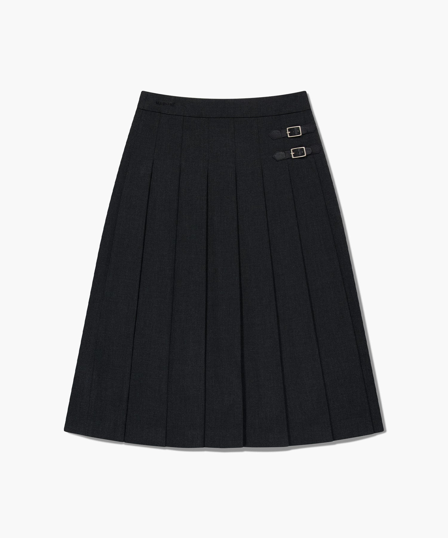 Marithe & Francois Girbaud - Side Buckle Pleated Midi Skirt (Charcoal) product image 5 | TRAB K-Fashion Australia