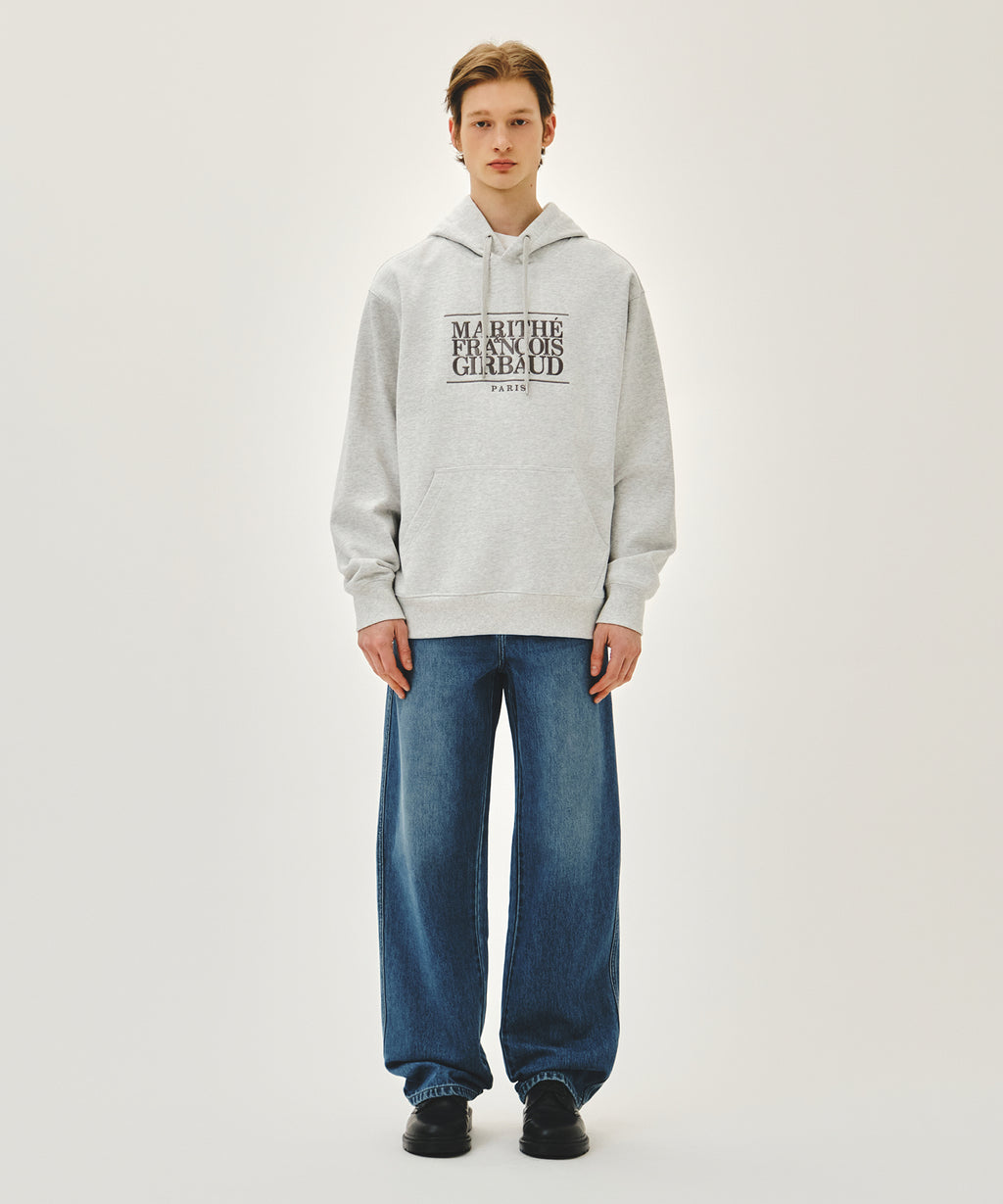 Marithe & Francois Girbaud - Classic Logo Embroidery Hoodie (Light Heather Gray) product image 5 | TRAB K-Fashion Australia