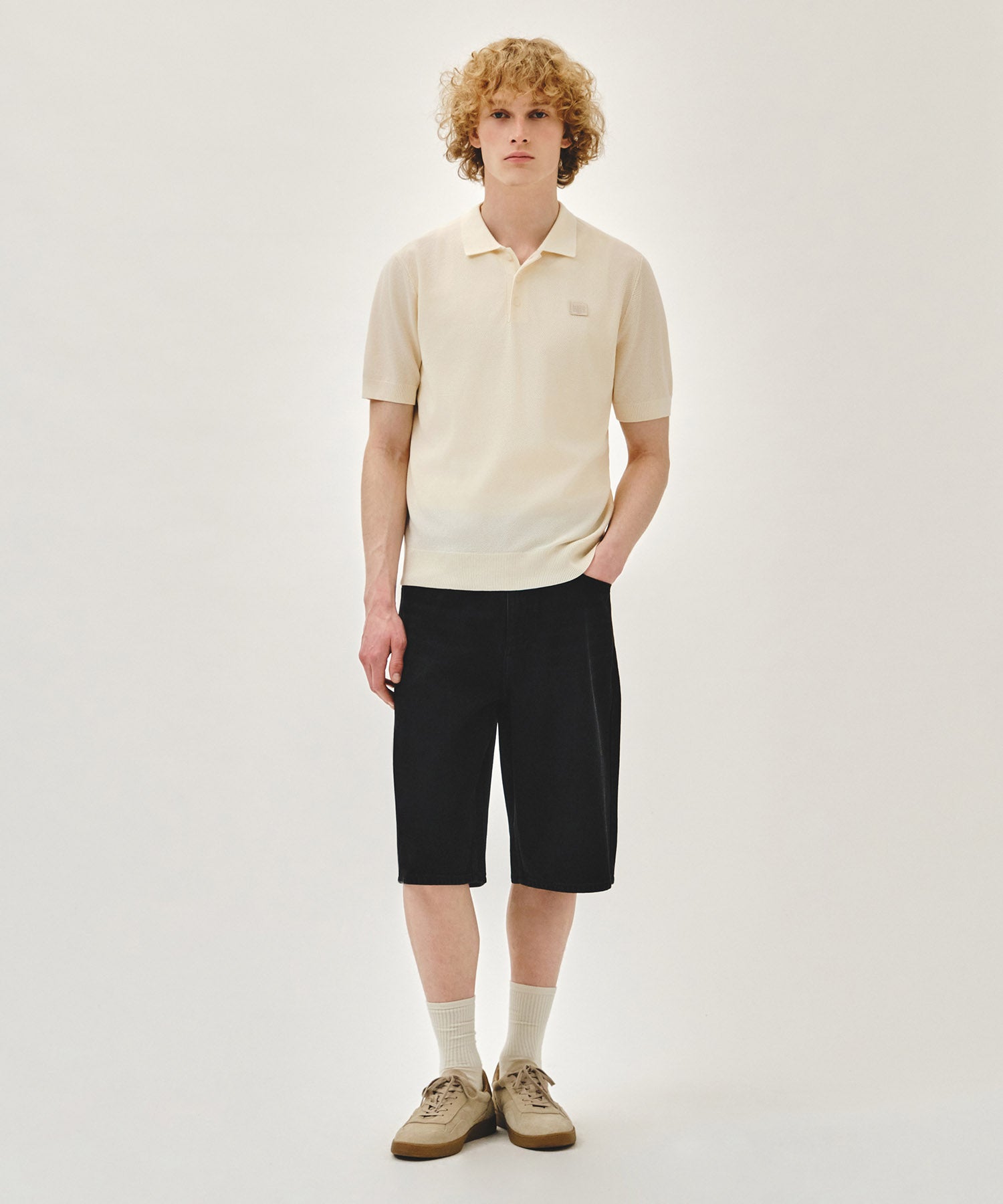 Marithe & Francois Girbaud - Cool Touch Collar Half Knit (Light Beige) product image 5 | TRAB K-Fashion Australia