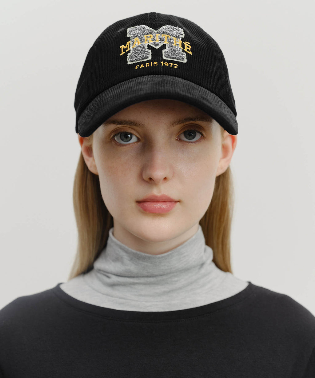 Marithe & Francois Girbaud - Logo Corduroy Covered Cap (Black) product image 5 | TRAB K-Fashion Australia
