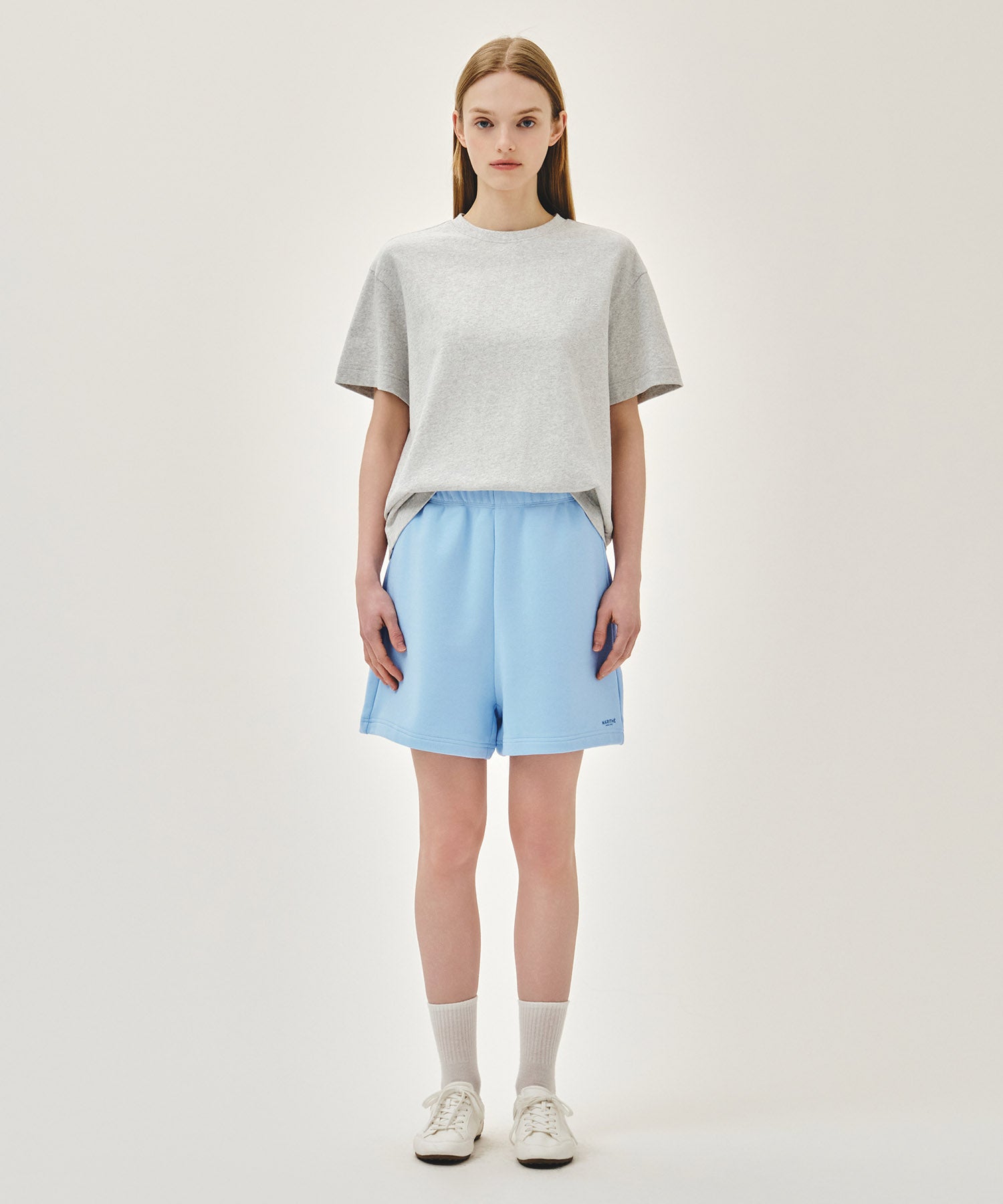 Marithe & Francois Girbaud - Embo Small Regular Logo Tee (Light Heather Gray) product image 5 | TRAB K-Fashion Australia