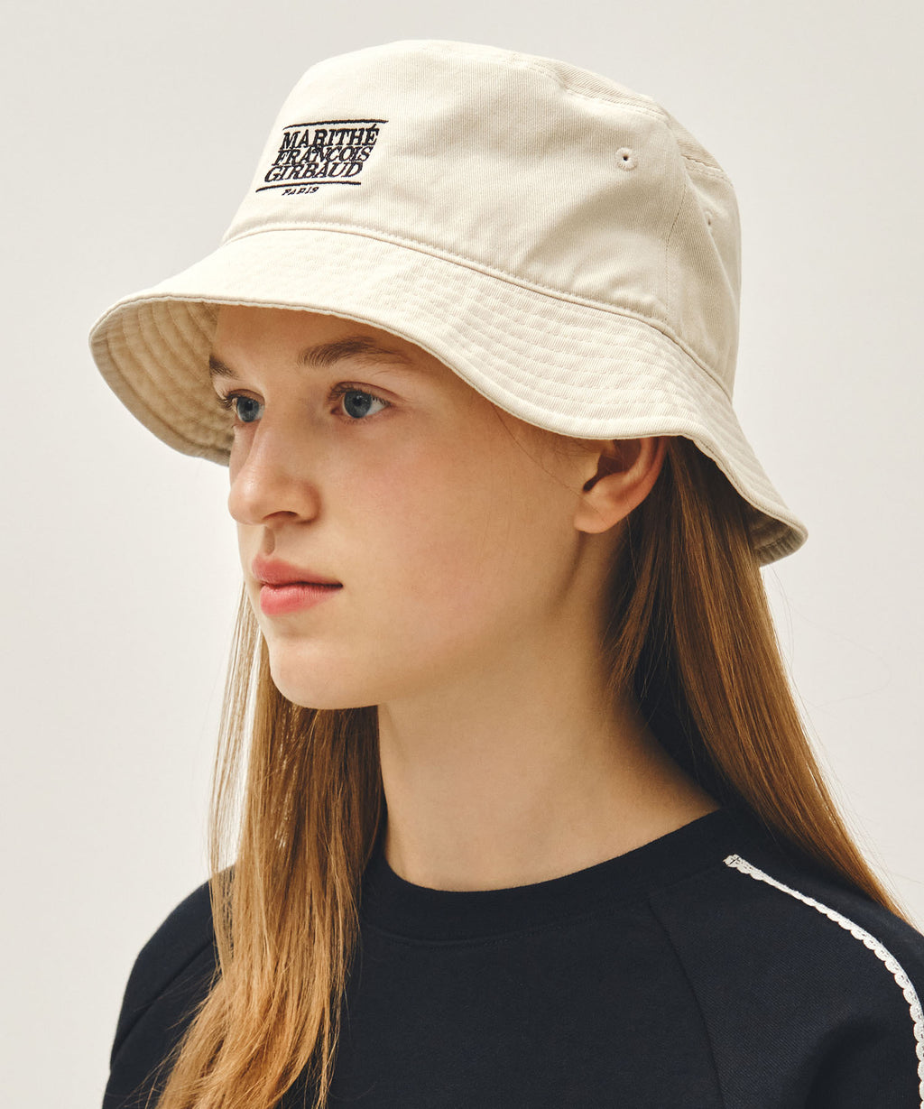 Marithe & Francois Girbaud - Classic Logo Bucket Hat (Ecru) product image 5 | TRAB K-Fashion Australia