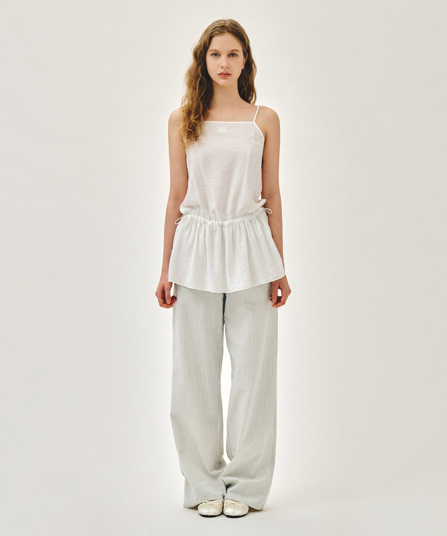 Marithe & Francois Girbaud - Shirring Sleeveless Dress (White) product image 5 | TRAB K-Fashion Australia