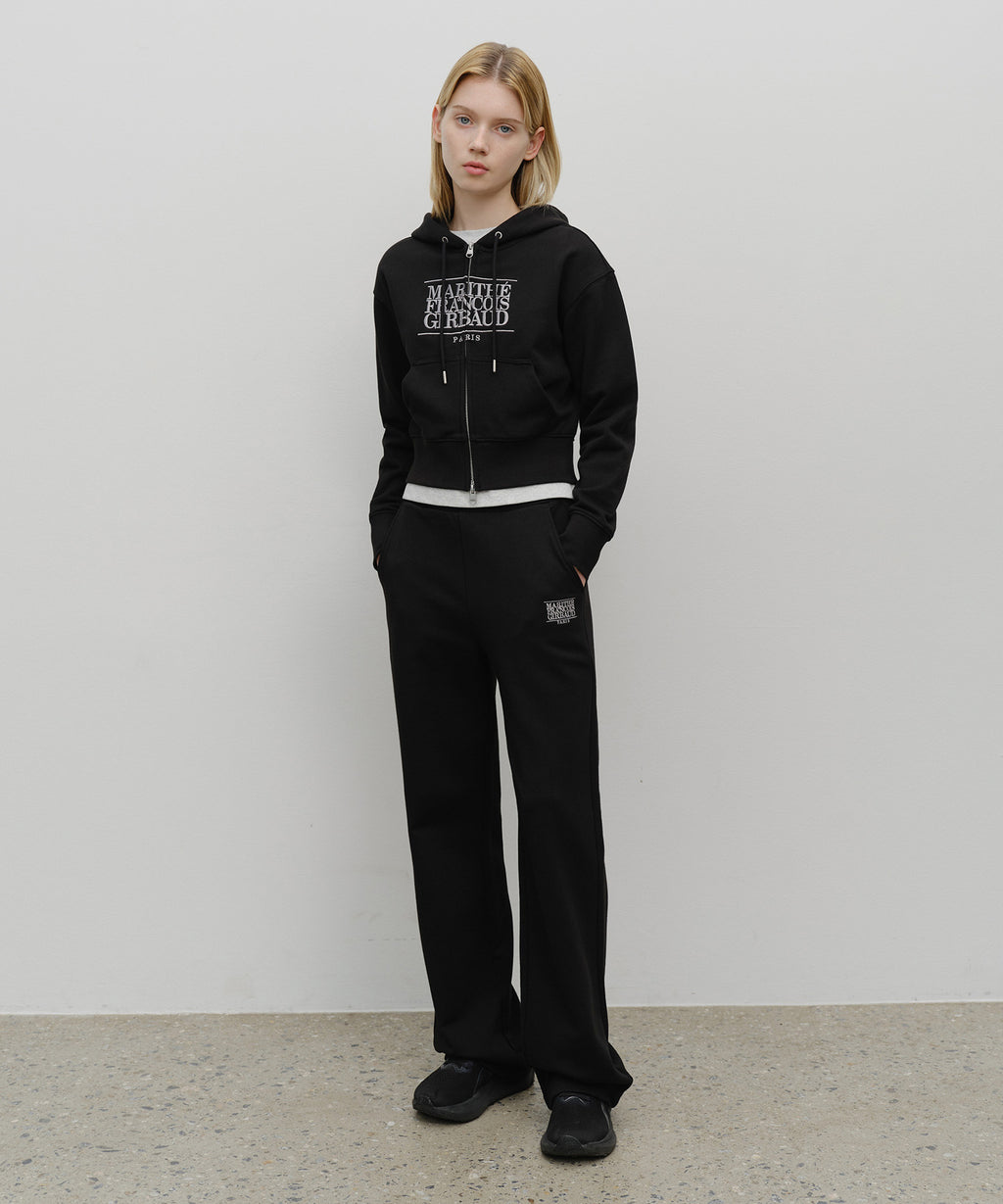 Marithe & Francois Girbaud - Embroidery Classic Logo Crop Hoodie Zipup (Black) product image 5 | TRAB K-Fashion Australia