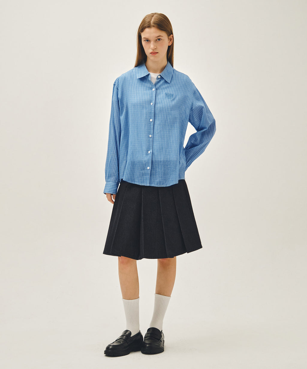 Marithe & Francois Girbaud - Pattern Sheer Shirt (Blue) product image 5 | TRAB K-Fashion Australia