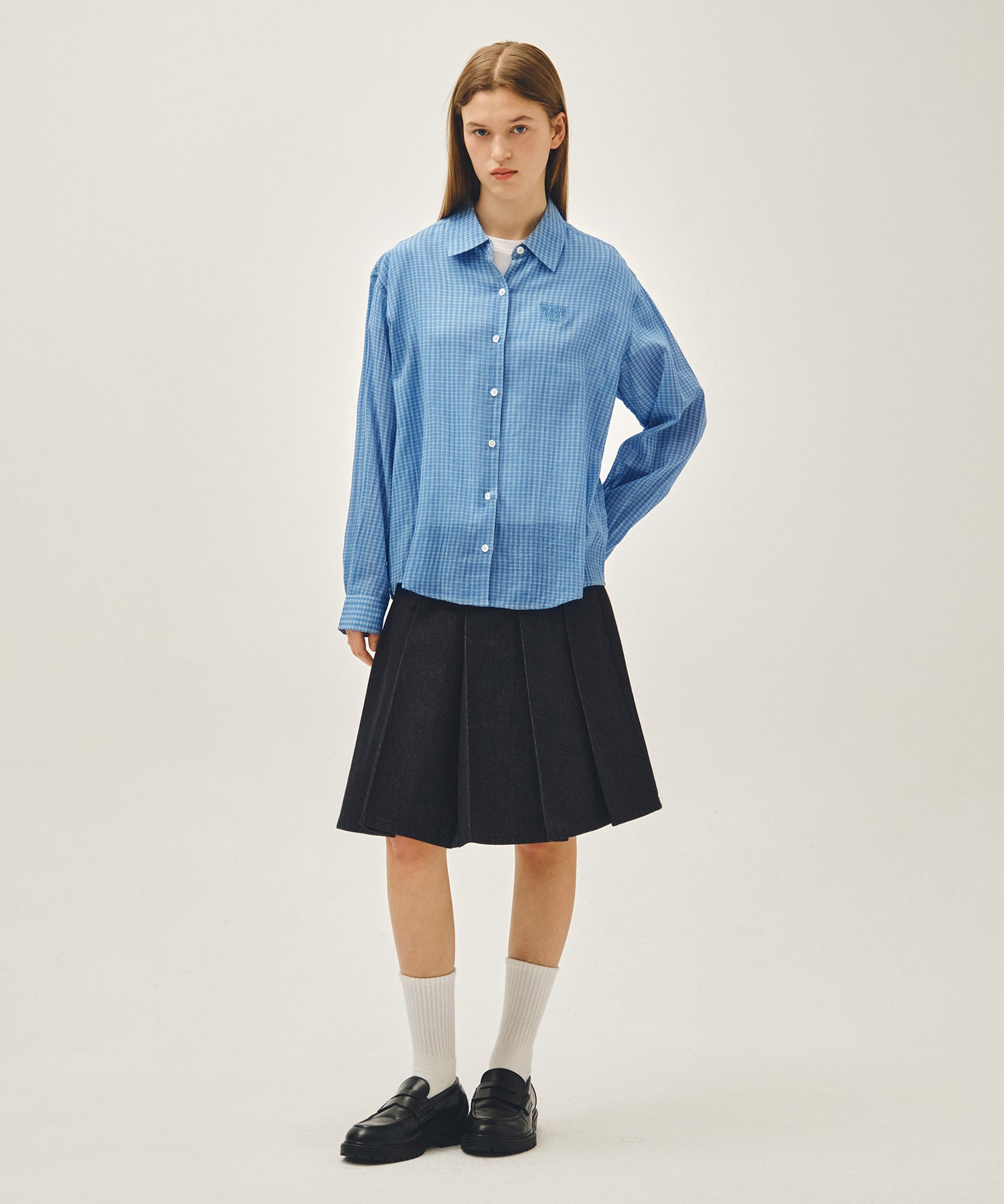 Marithe & Francois Girbaud - Pattern Sheer Shirt (Blue) product image 5 | TRAB K-Fashion Australia