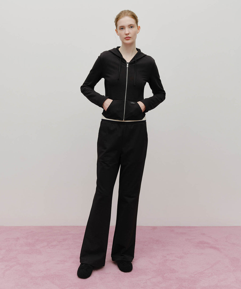 Marithe & Francois Girbaud - Slim Fit Crop Hoodie Zipup (Black) product image 5 | TRAB K-Fashion Australia