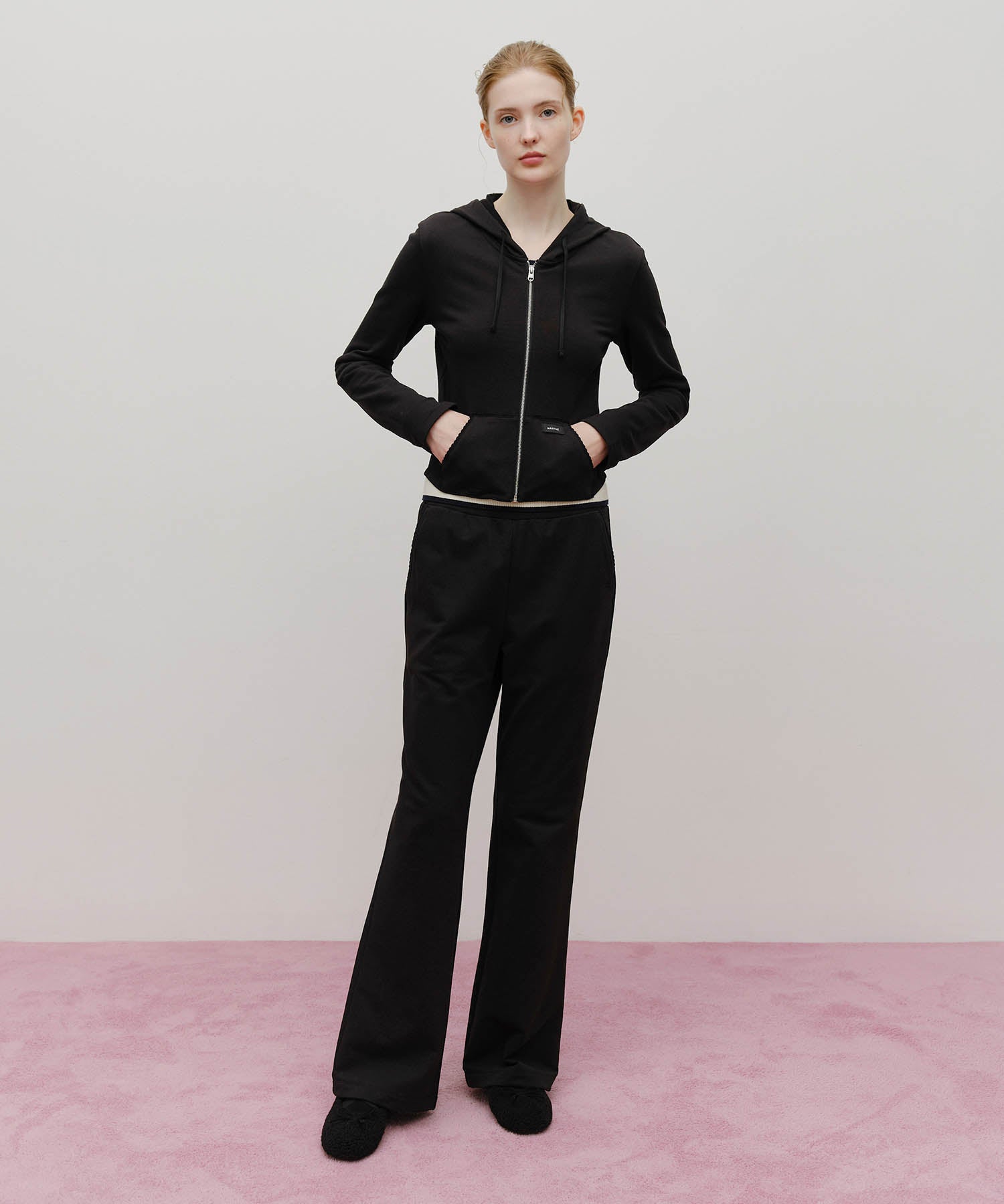 Marithe & Francois Girbaud - Slim Fit Crop Hoodie Zipup (Black) product image 5 | TRAB K-Fashion Australia