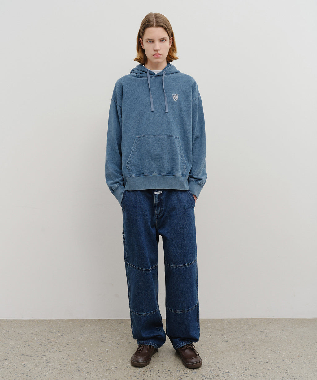 Marithe & Francois Girbaud - Crest Logo Garment Dyed Oversized Hoodie (Blue) product image 5 | TRAB K-Fashion Australia