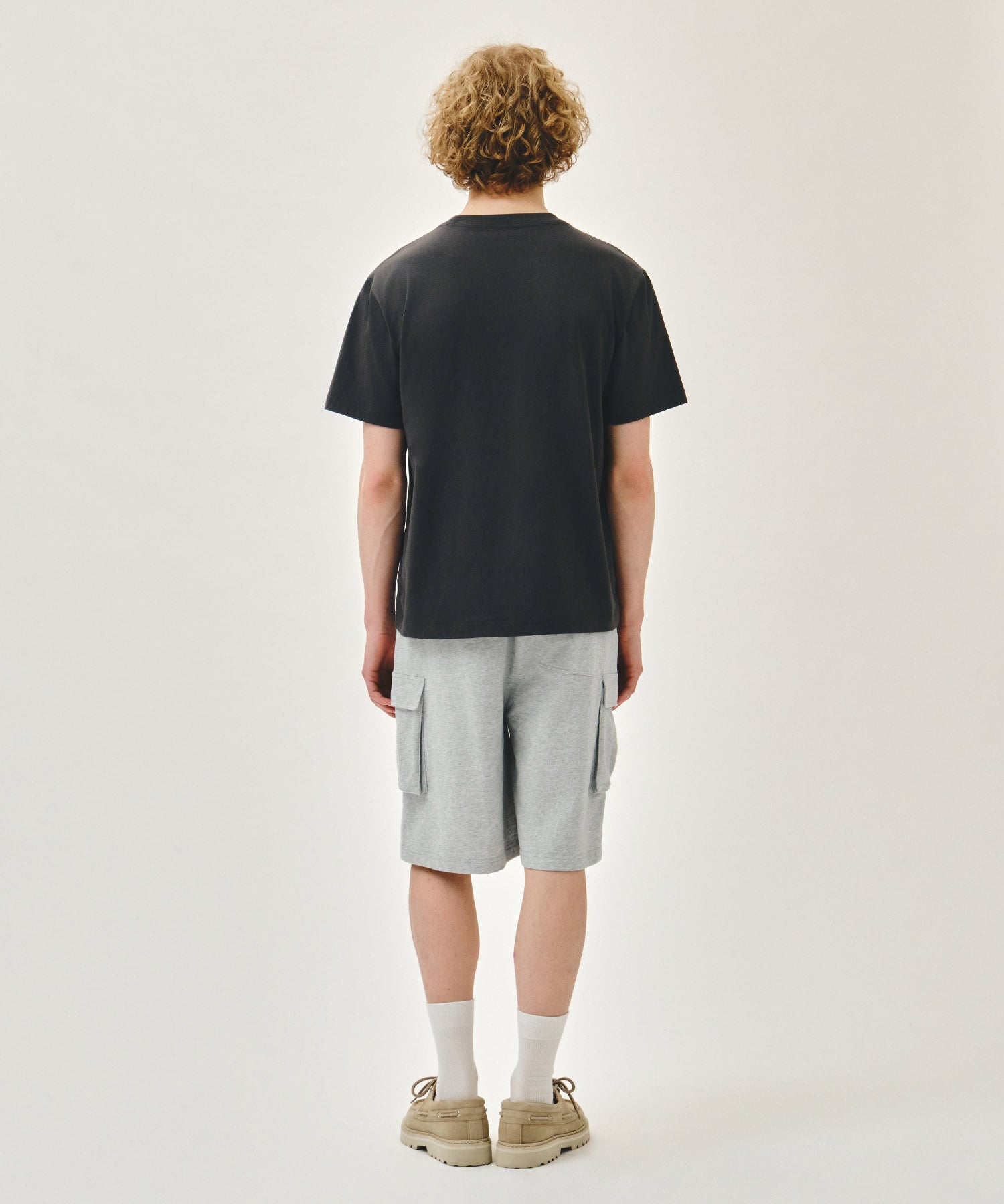 Marithe & Francois Girbaud - Classic Logo Cargo Sweat Shorts (Heather Gray) product image 5 | TRAB K-Fashion Australia