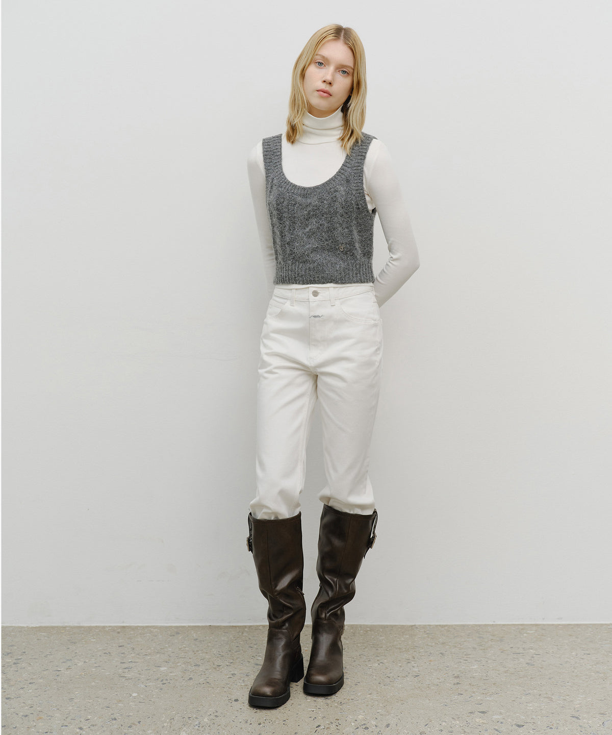 Marithe & Francois Girbaud - Logo Knit Bustier (Charcoal) product image 5 | TRAB K-Fashion Australia