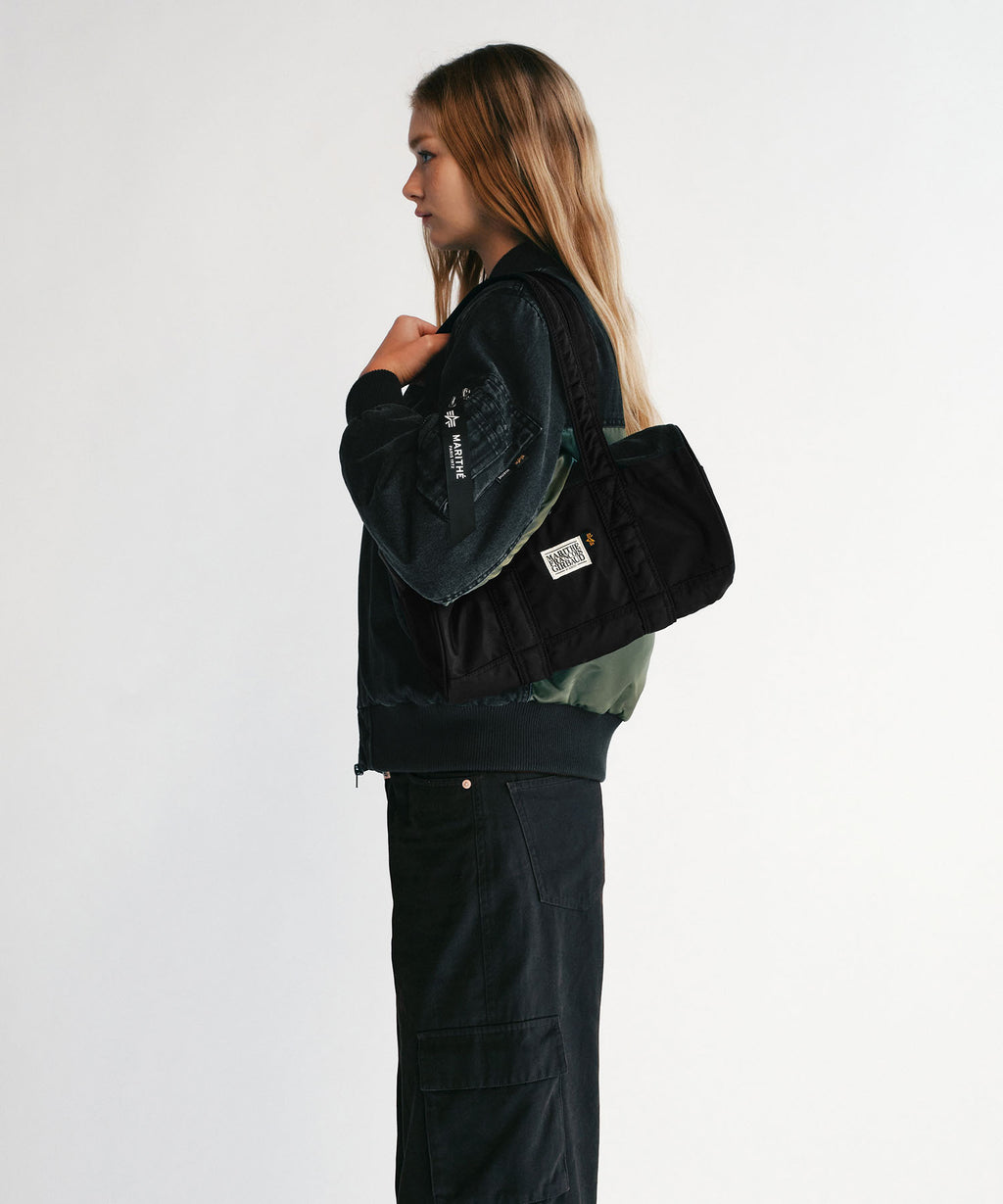 Marithe & Francois Girbaud - Marithe X Alpha Industries Classic Logo Nylon Duffle Bag (Black) product image 5 | TRAB K-Fashion Australia