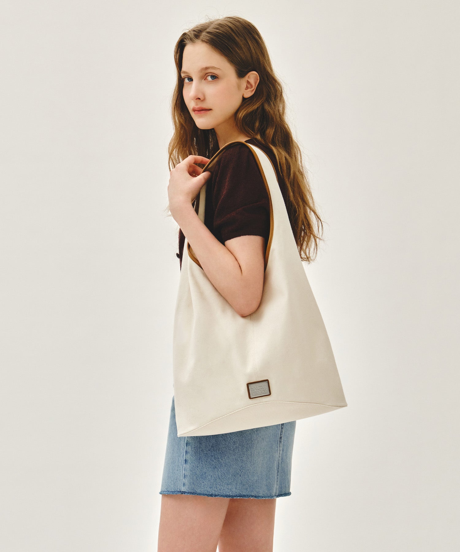 Marithe & Francois Girbaud - Classic Logo One Shoulder Bucket Bag (Natural) product image 6 | TRAB K-Fashion Australia