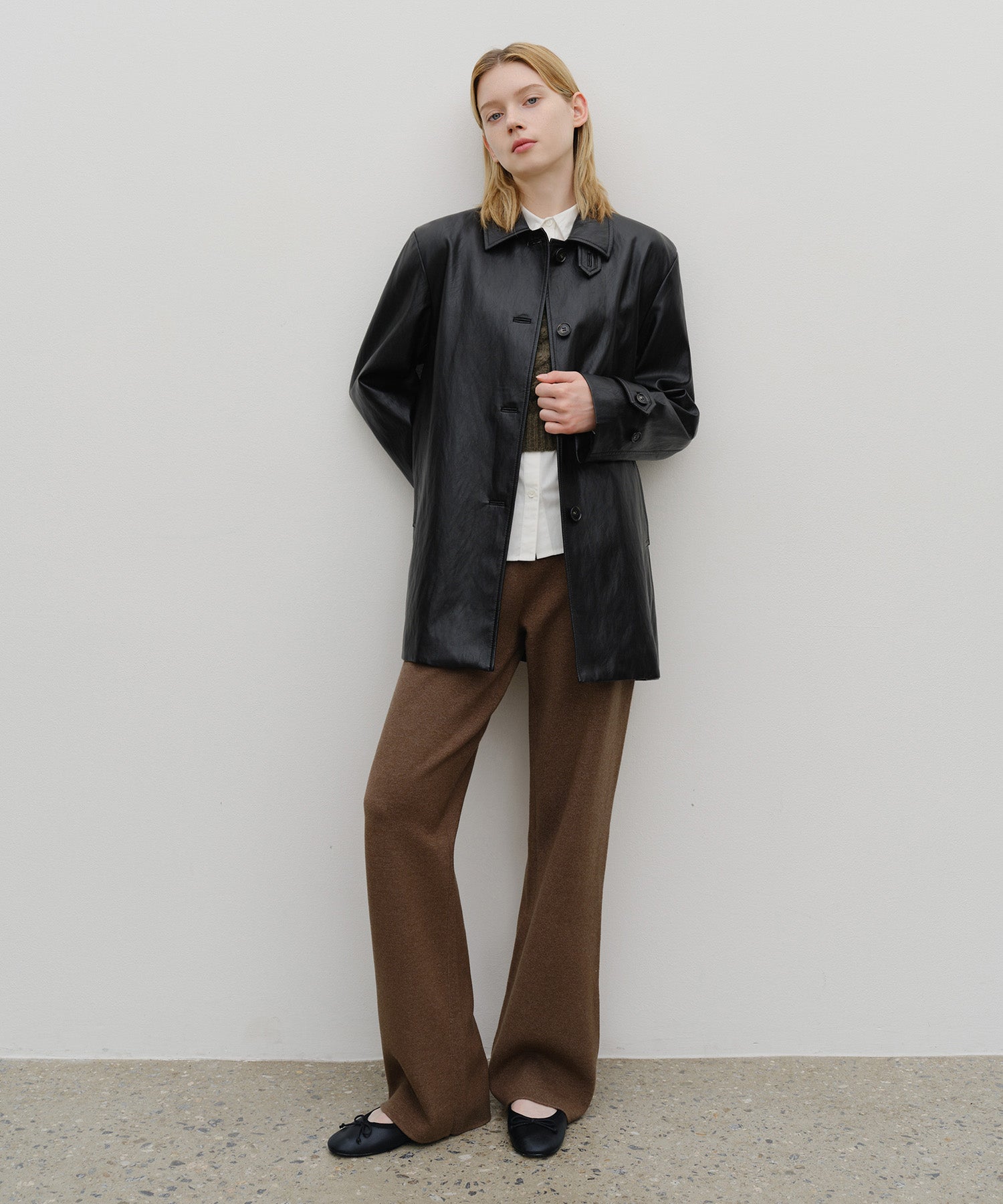 Marithe & Francois Girbaud - Faux Leather Collar Jacket (Black) product image 5 | TRAB K-Fashion Australia