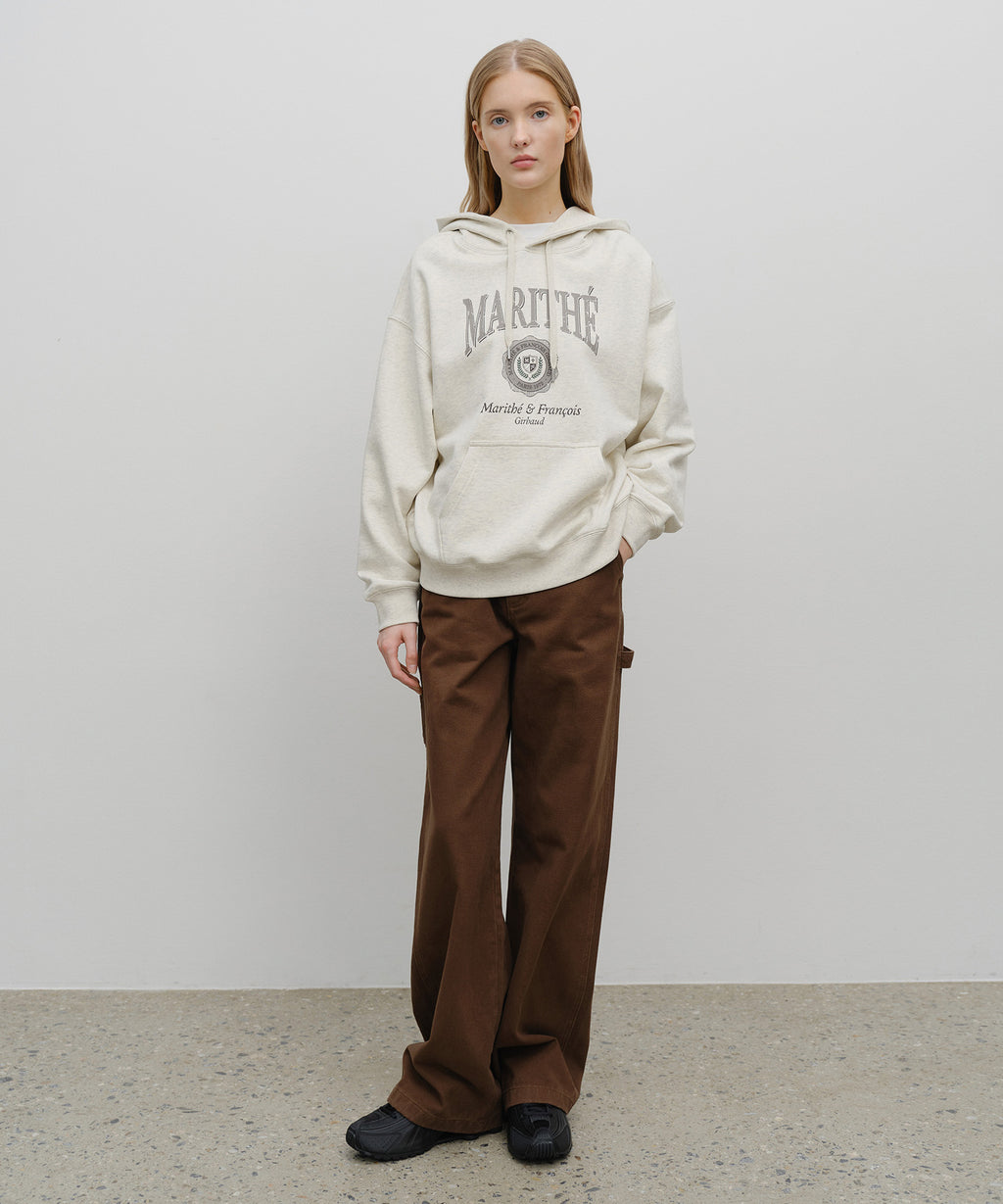 Marithe & Francois Girbaud - Crest Crack Logo Oversized Hoodie (Oatmeal) product image 5 | TRAB K-Fashion Australia