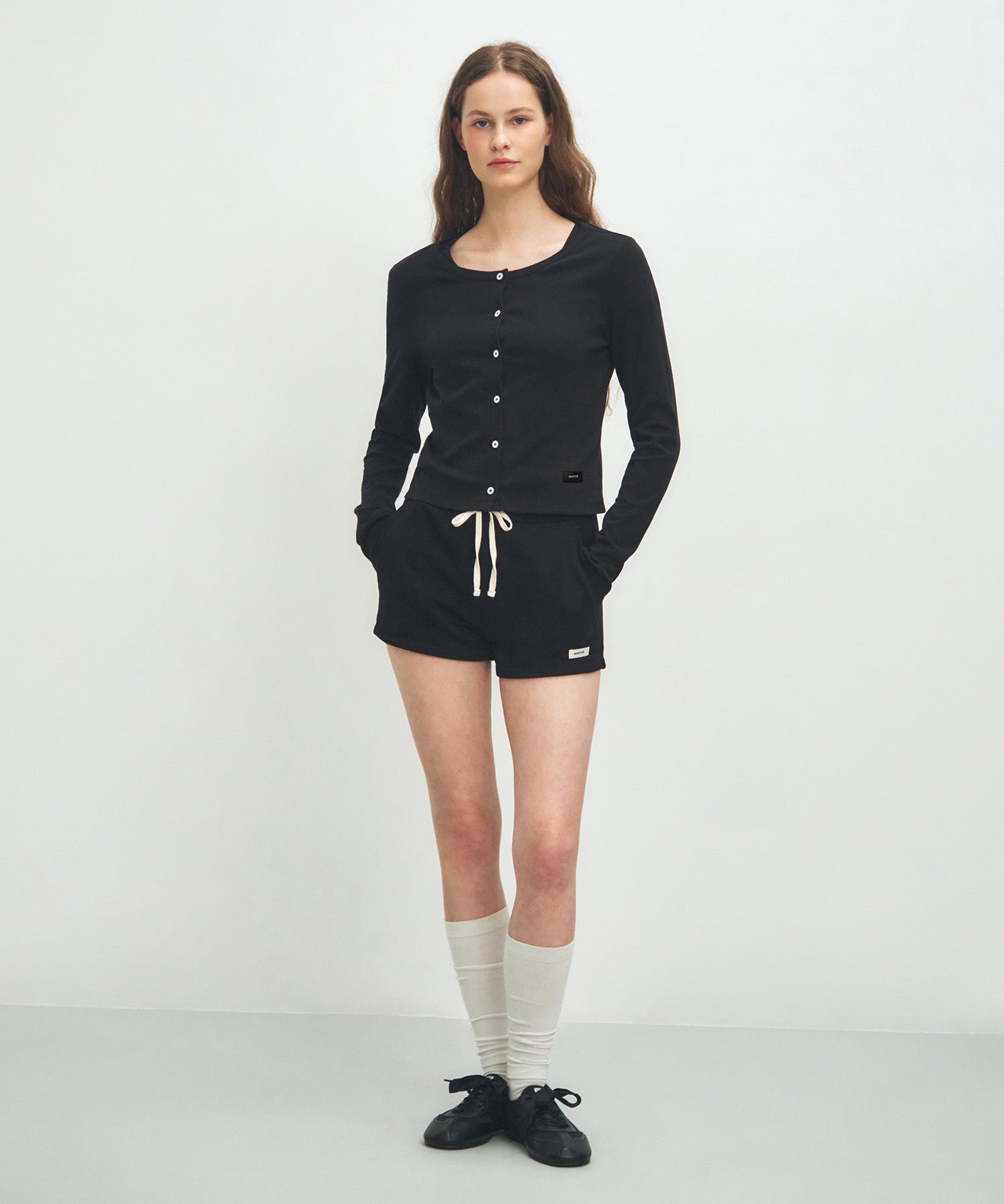 Marithe & Francois Girbaud - Basic Cotton Cardigan (Black) product image 5 | TRAB K-Fashion Australia